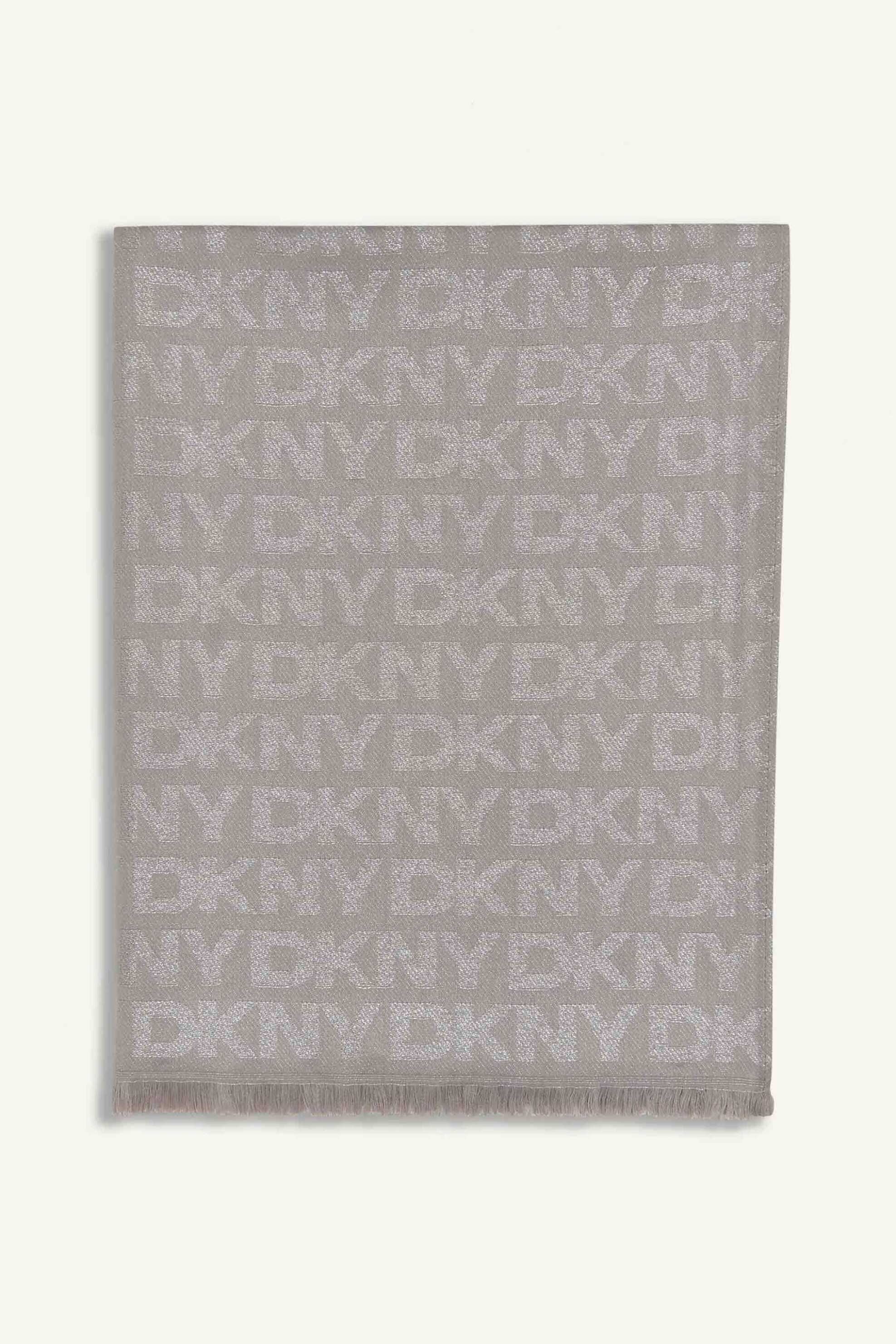 Dkny Γυναικείο Κασκόλ με All-Over Logo Print - D5Ws1578 Γκρι