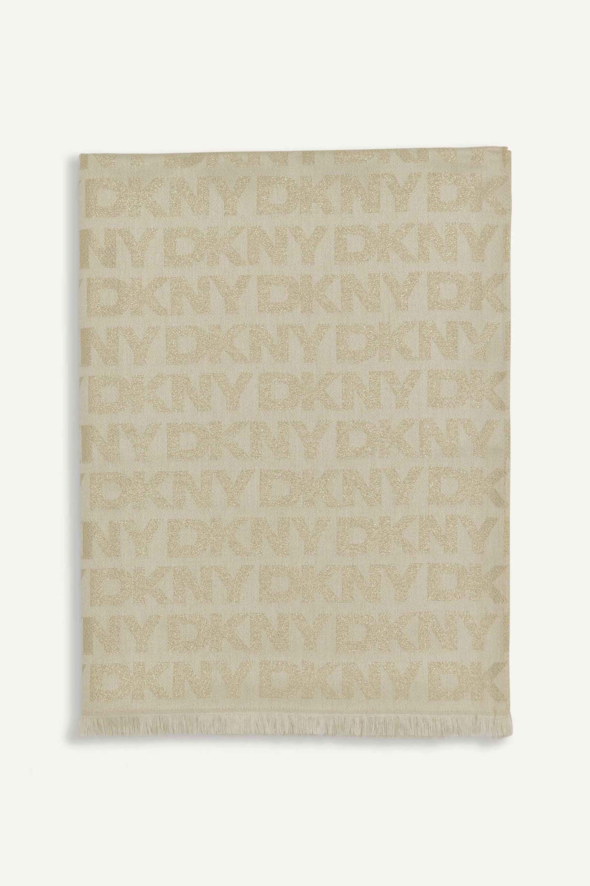 Dkny Γυναικείο Κασκόλ με All-Over Logo Print - D5Ws1578 Εκρού