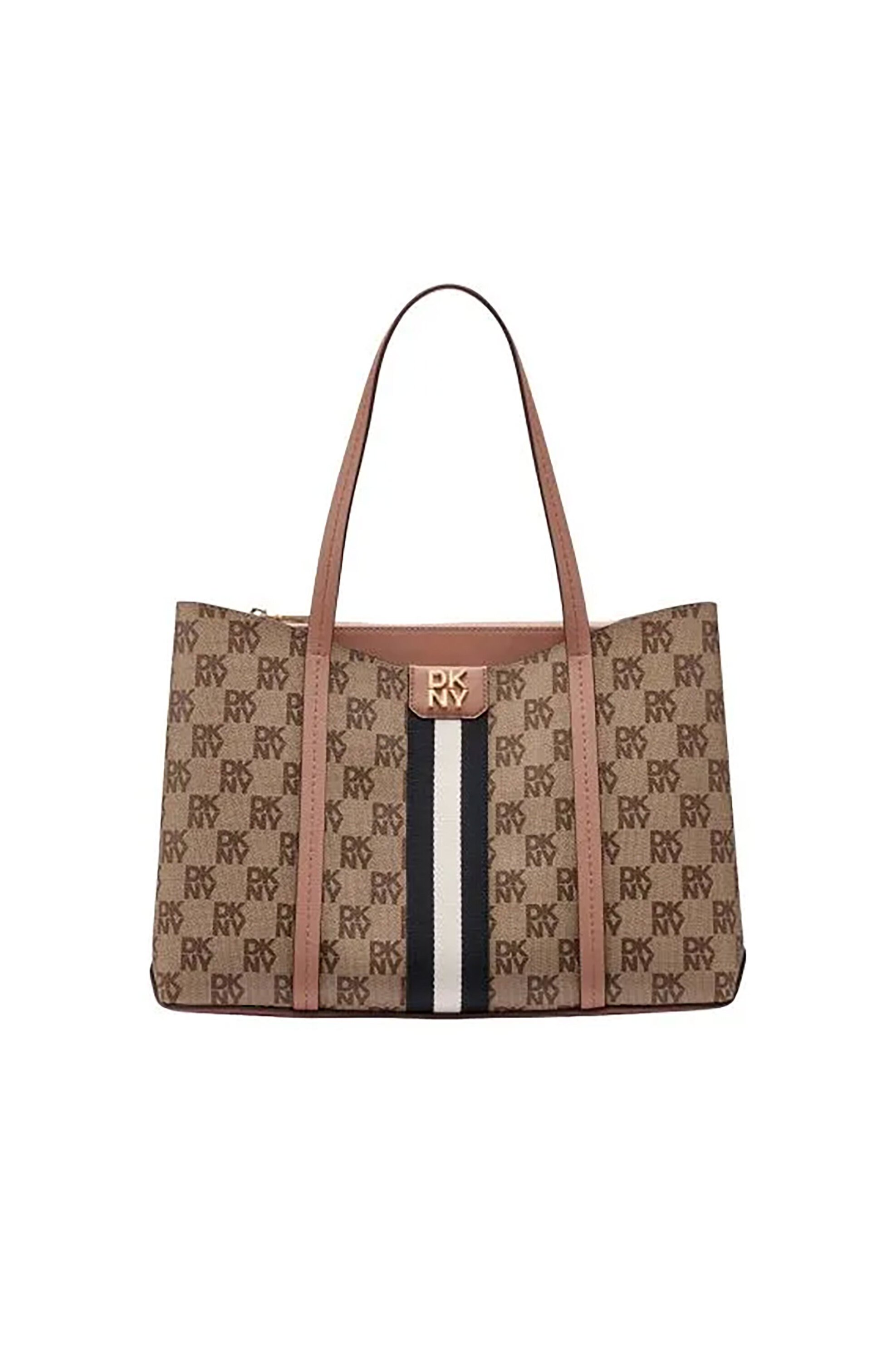 DKNY γυναικεία τσάντα tote με all-over logo print "Nuri" - R53A6M10 Καφέ