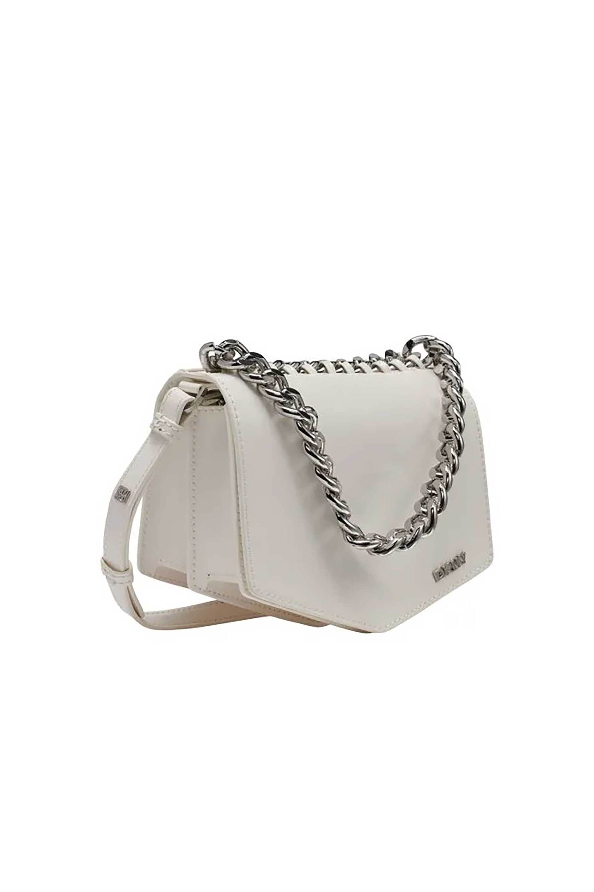 DKNY DKNY γυναικεία τσάντα crossbody με μεταλλικό λογότυπο "Riona" - R54EDO11 Λευκό - 2