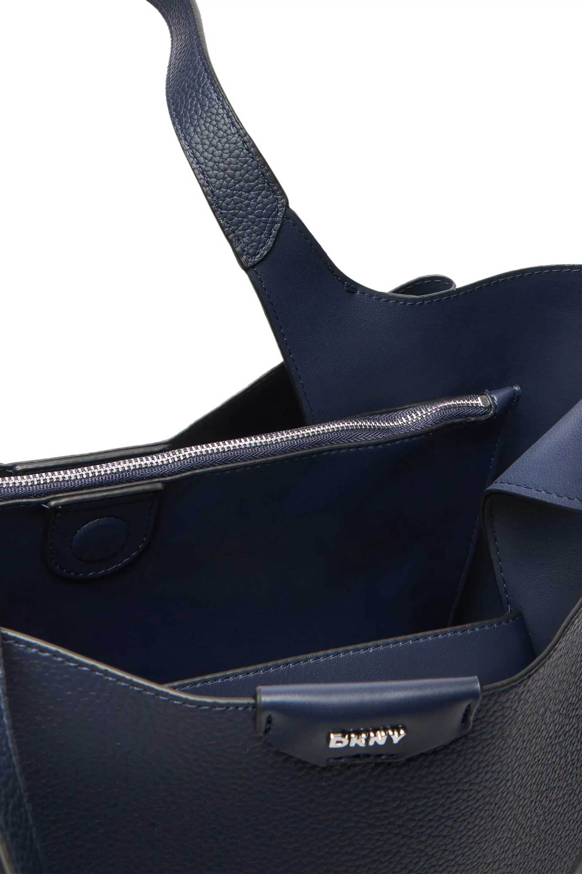 Dkny Γυναικεία Τσάντα Tote με Μεταλικό Λογότυπο Willa - R43Ayg32 Μπλε Σκούρο
