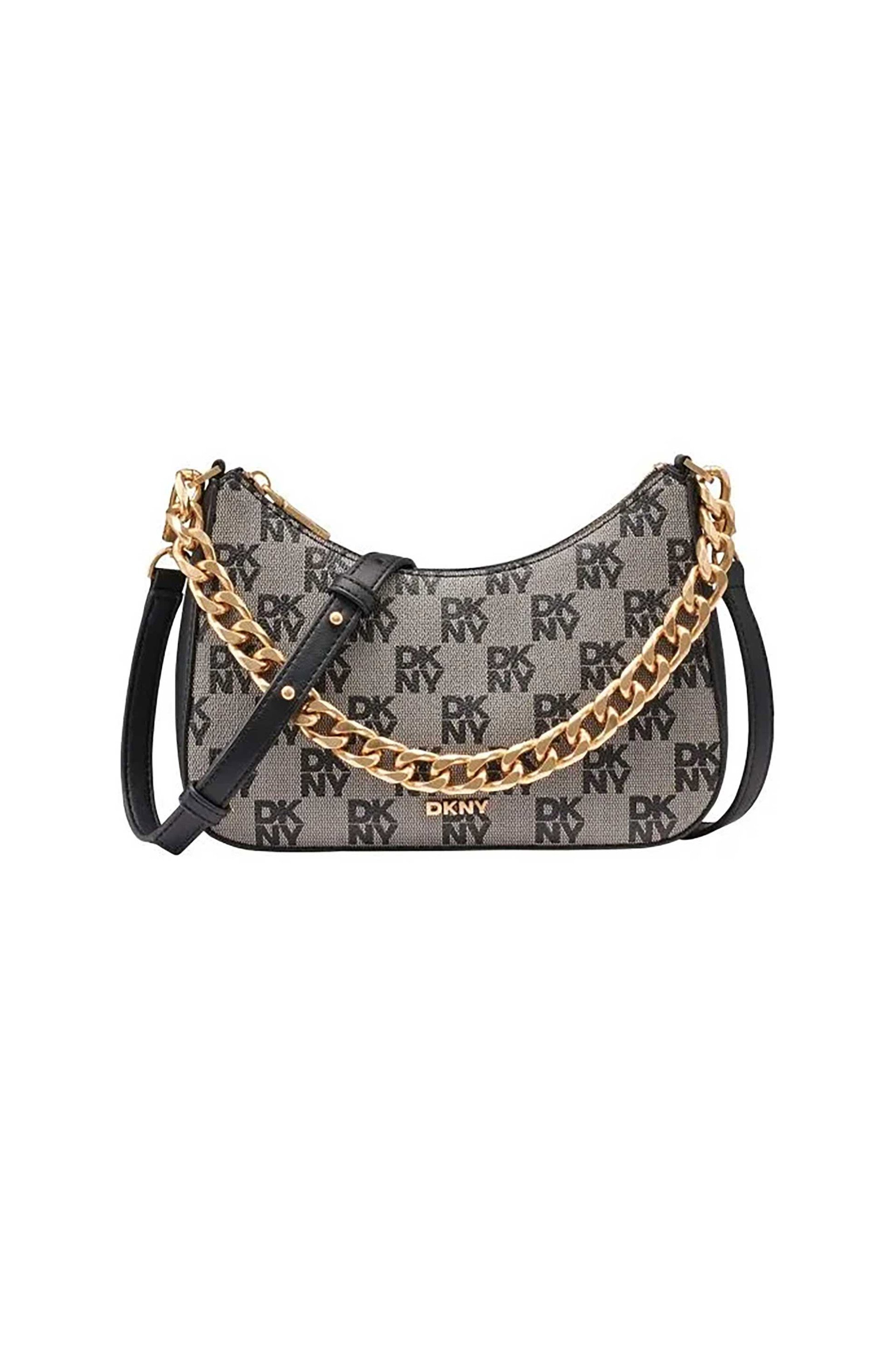 DKNY γυναικεία τσάντα crossbody με all-over logo print "Jenna" - R53E6I10 Μαύρο
