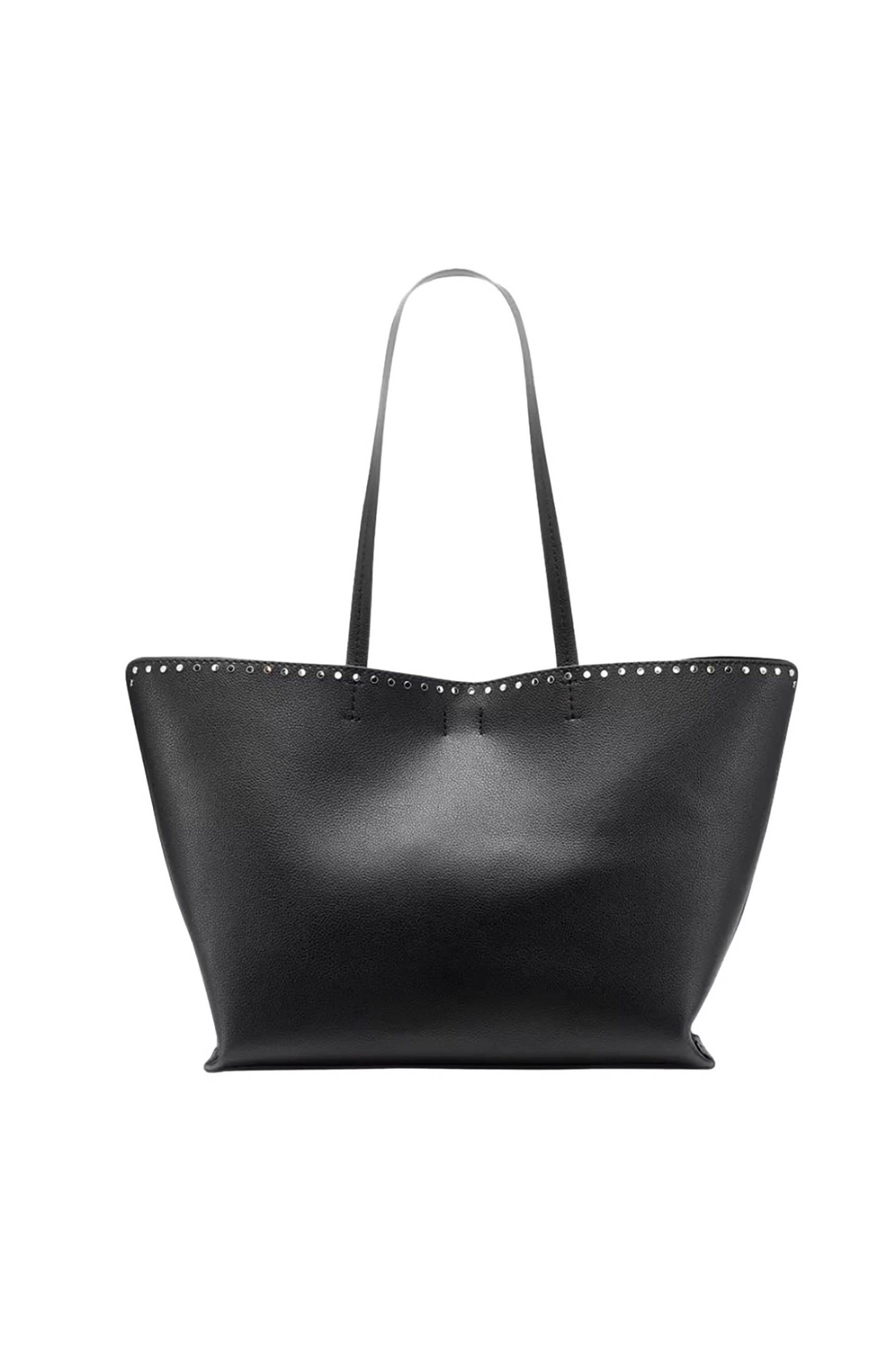 DKNY DKNY γυναικεία τσάντα tote με ανάγλυφο λογότυπο με τρουκς "Nicole" - R54AAJ38 Μαύρο - 3