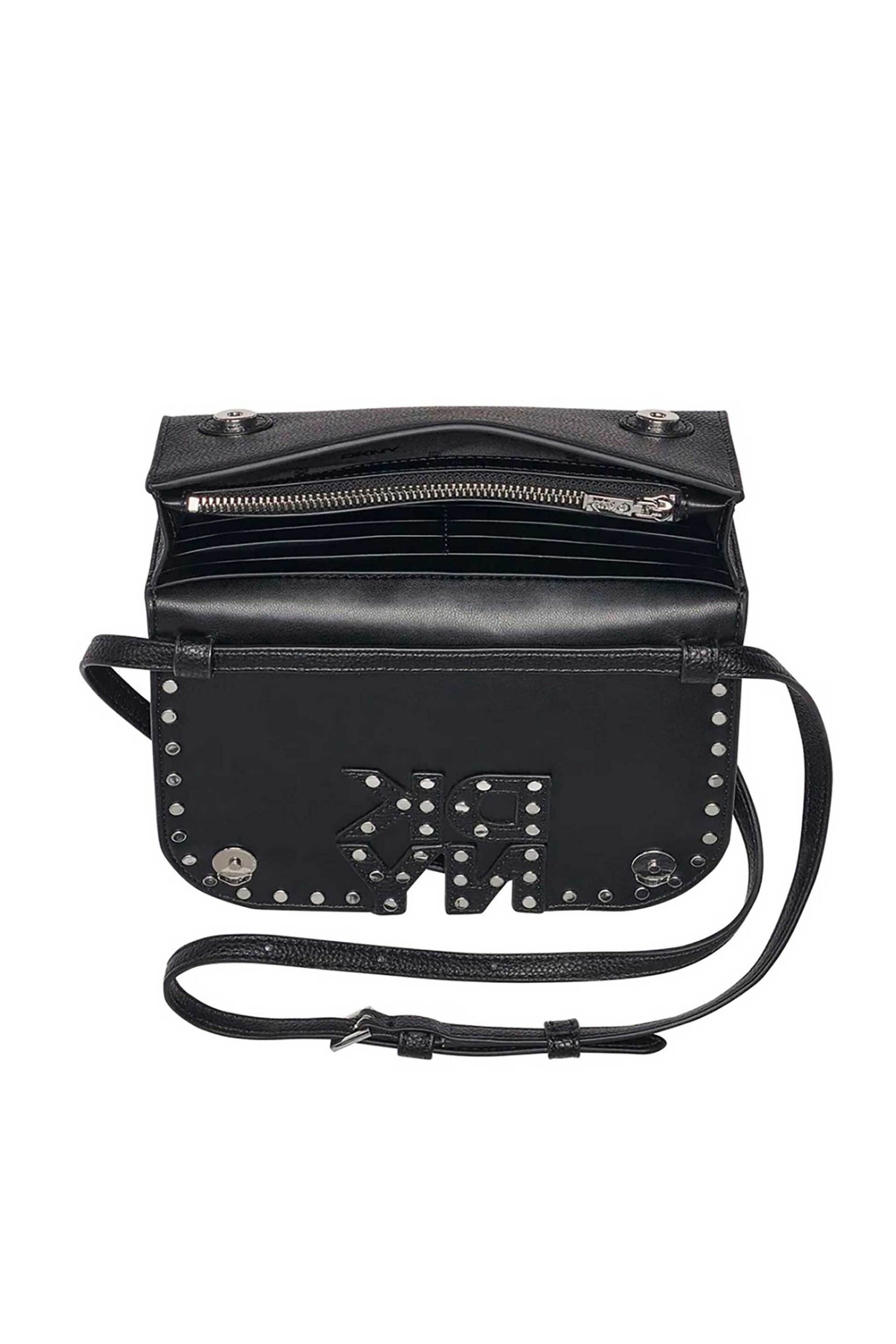 Dkny Γυναικεία Τσάντα Crossbody με Ανάγλυφο Λογότυπο Και Τρουκς Nicole - R54Eaj40 Μαύρο