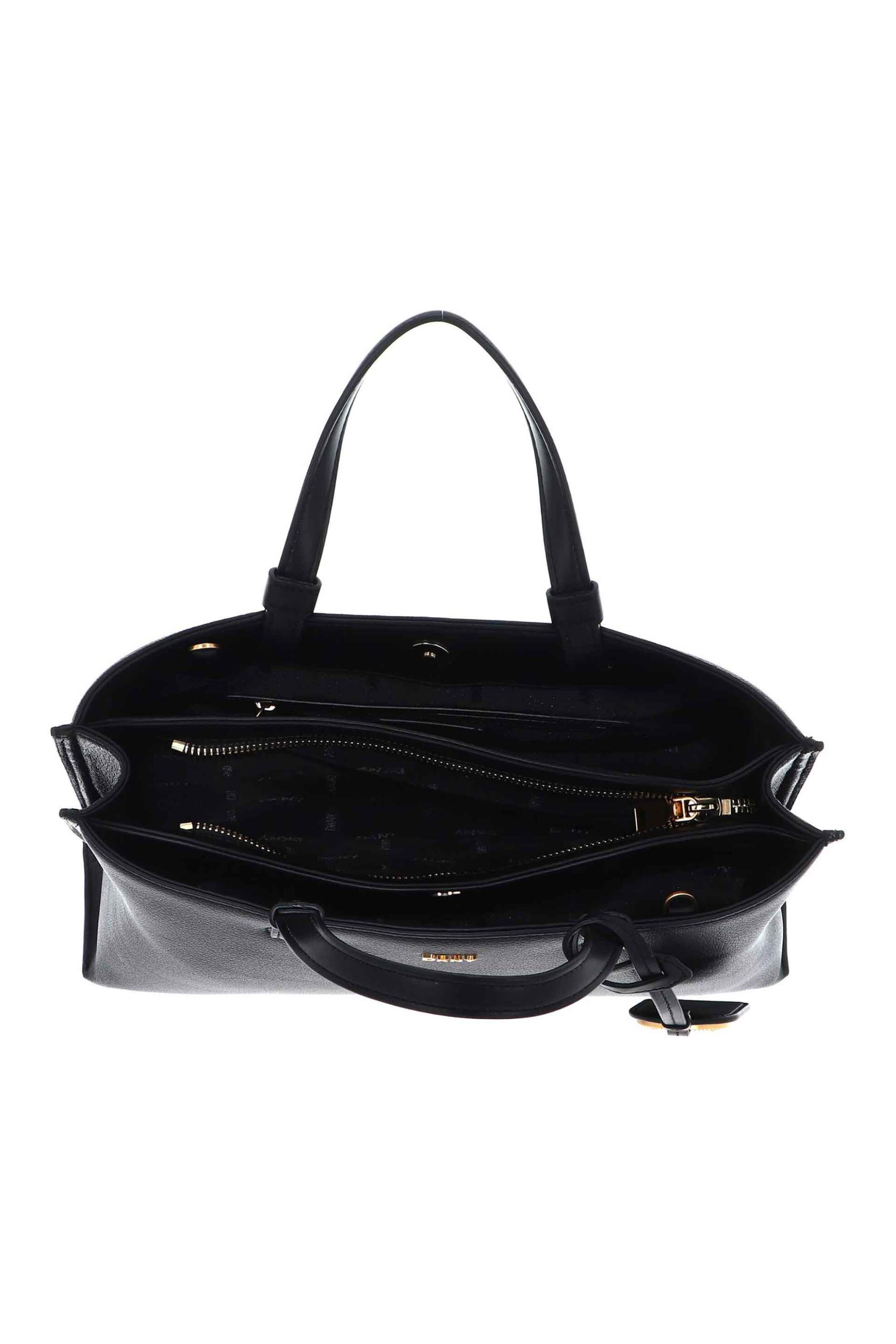 Dkny Γυναικεία Δερμάτινη Τσάντα Χειρός Crossbody Alya - R44D1I53 Μαύρο