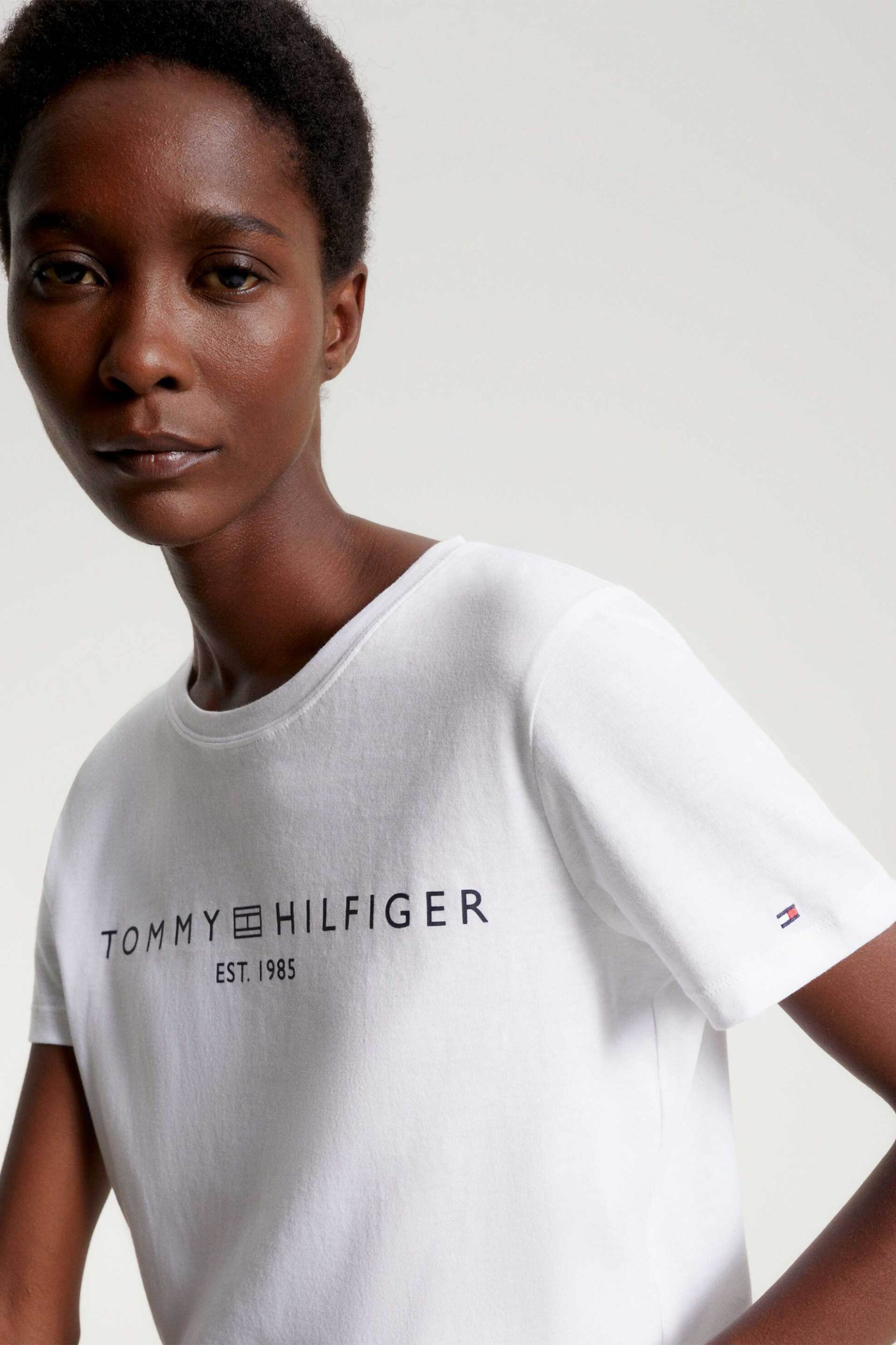 TOMMY HILFIGER Tommy Hilfiger γυναικείο T-shirt με logo print Regular Fit - WW0WW40276 Λευκό - 2