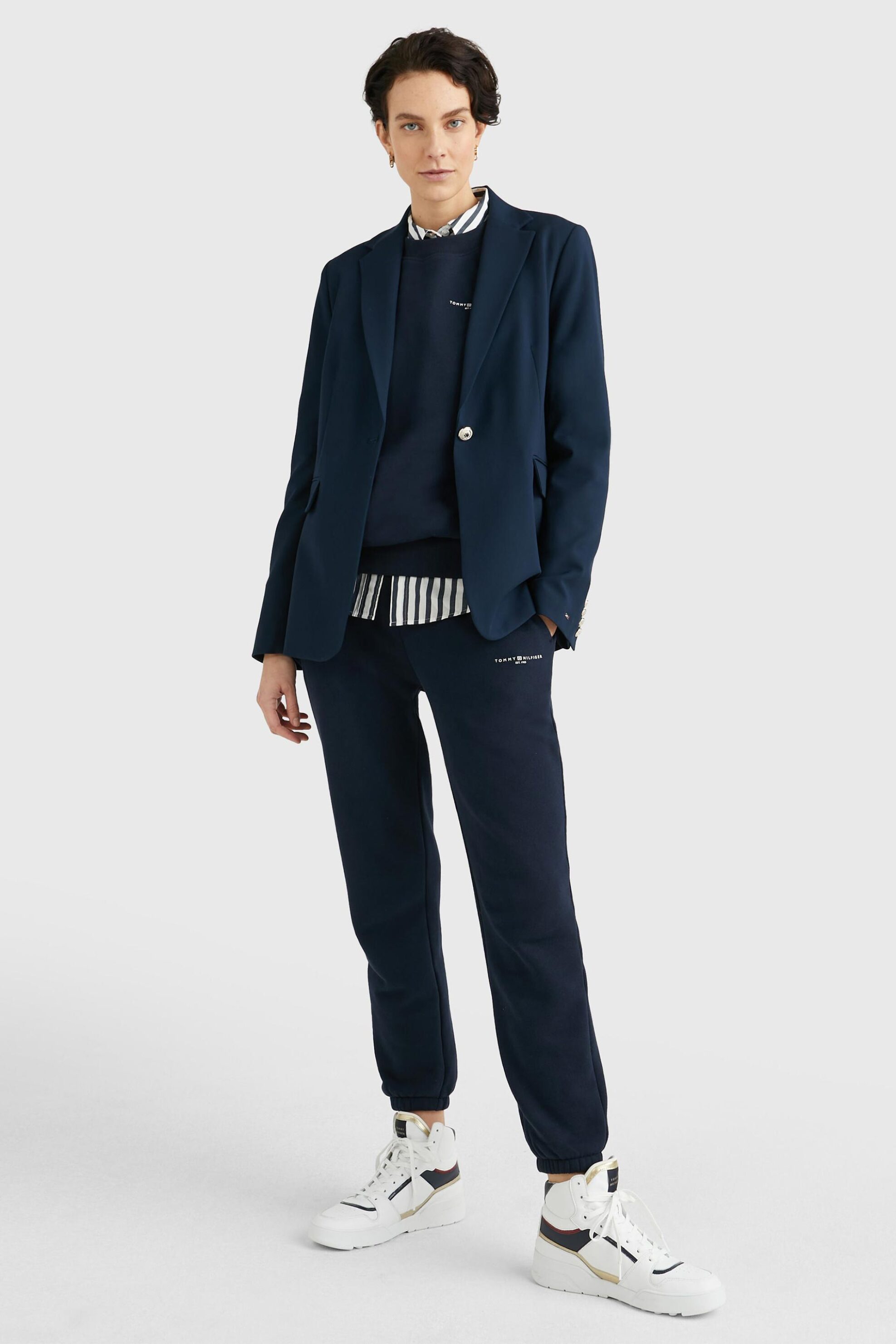 Tommy Hilfiger γυναικείο παντελόνι φόρμας μονόχρωμο με λογότυπο Tapered Fit "1985"