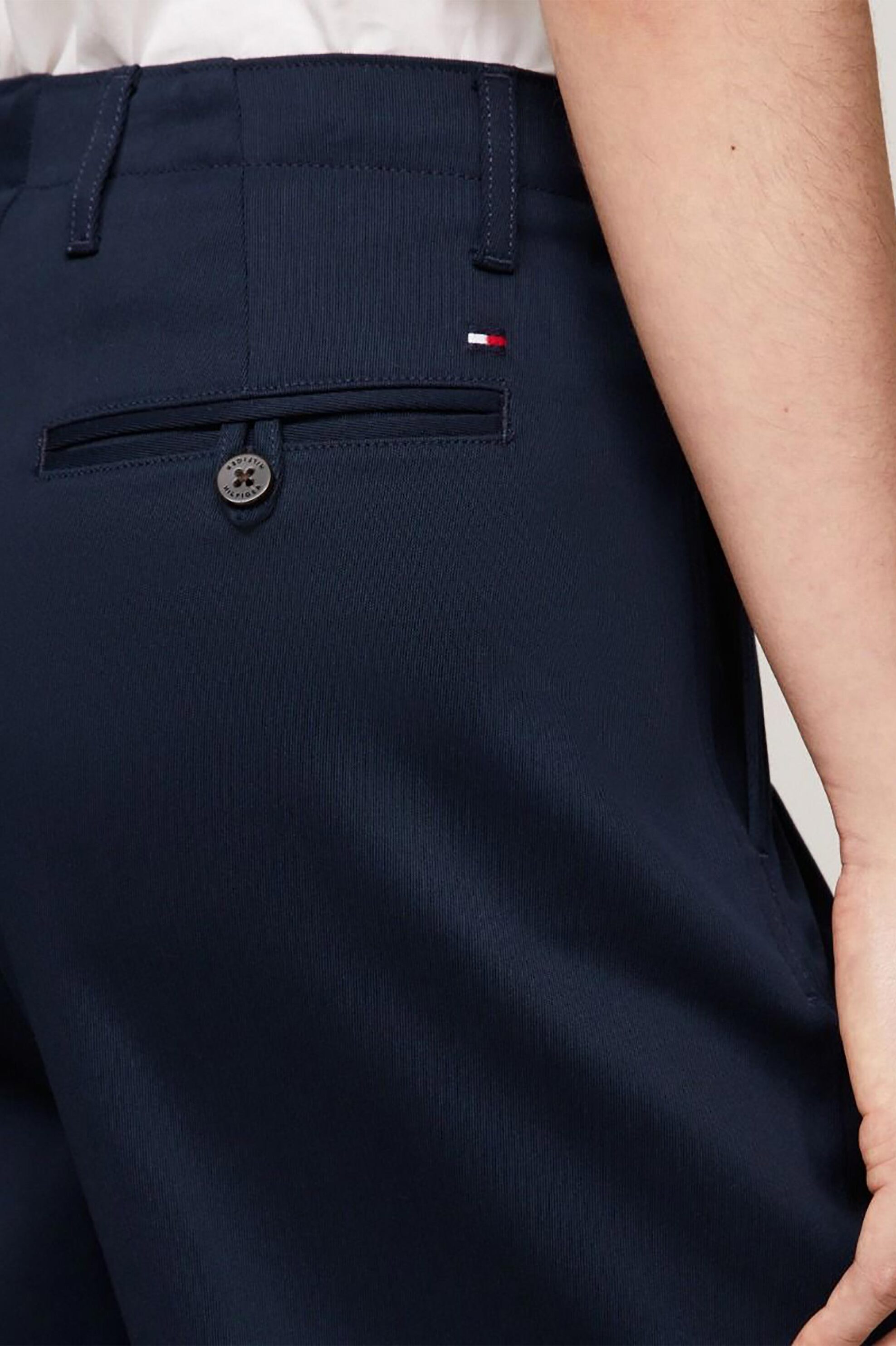 Tommy Hilfiger Γυναικείο Chino Παντελόνι Μονόχρωμο Relaxed Straight Fit - Ww0Ww40509 Σκούρο Μπλε
