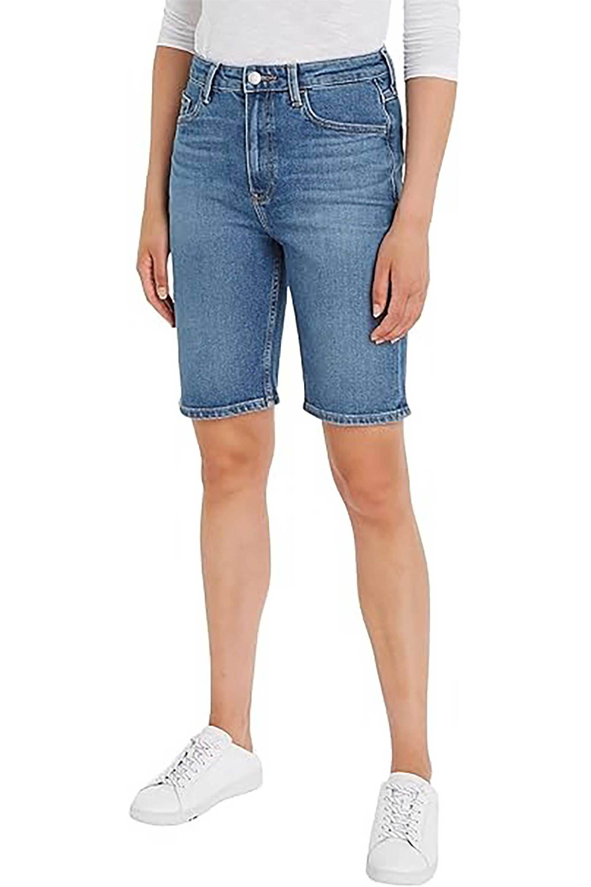  Tommy Hilfiger γυναικείο denim σορτς ψηλόμεσο πεντάτσεπο - WW0WW41323 Denim Blue 2025