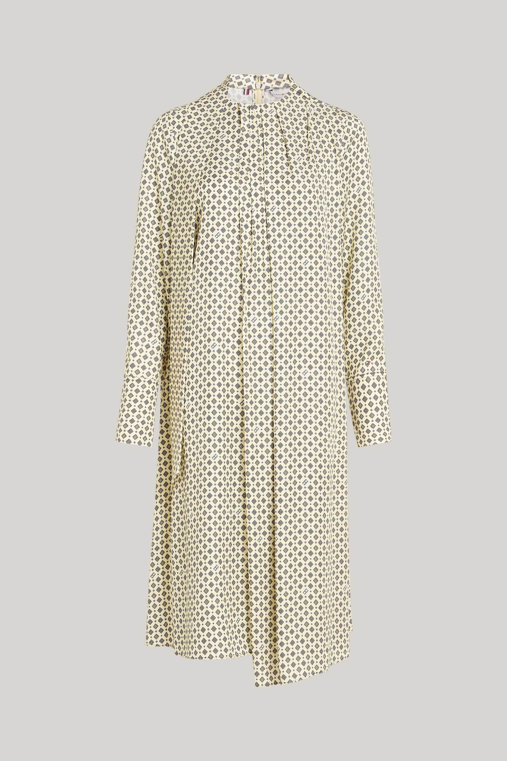Tommy Hilfiger Γυναικείο Midi Φόρεμα με Φουλάρι Και All-Over Print - Ww0Ww42318 Εκρού