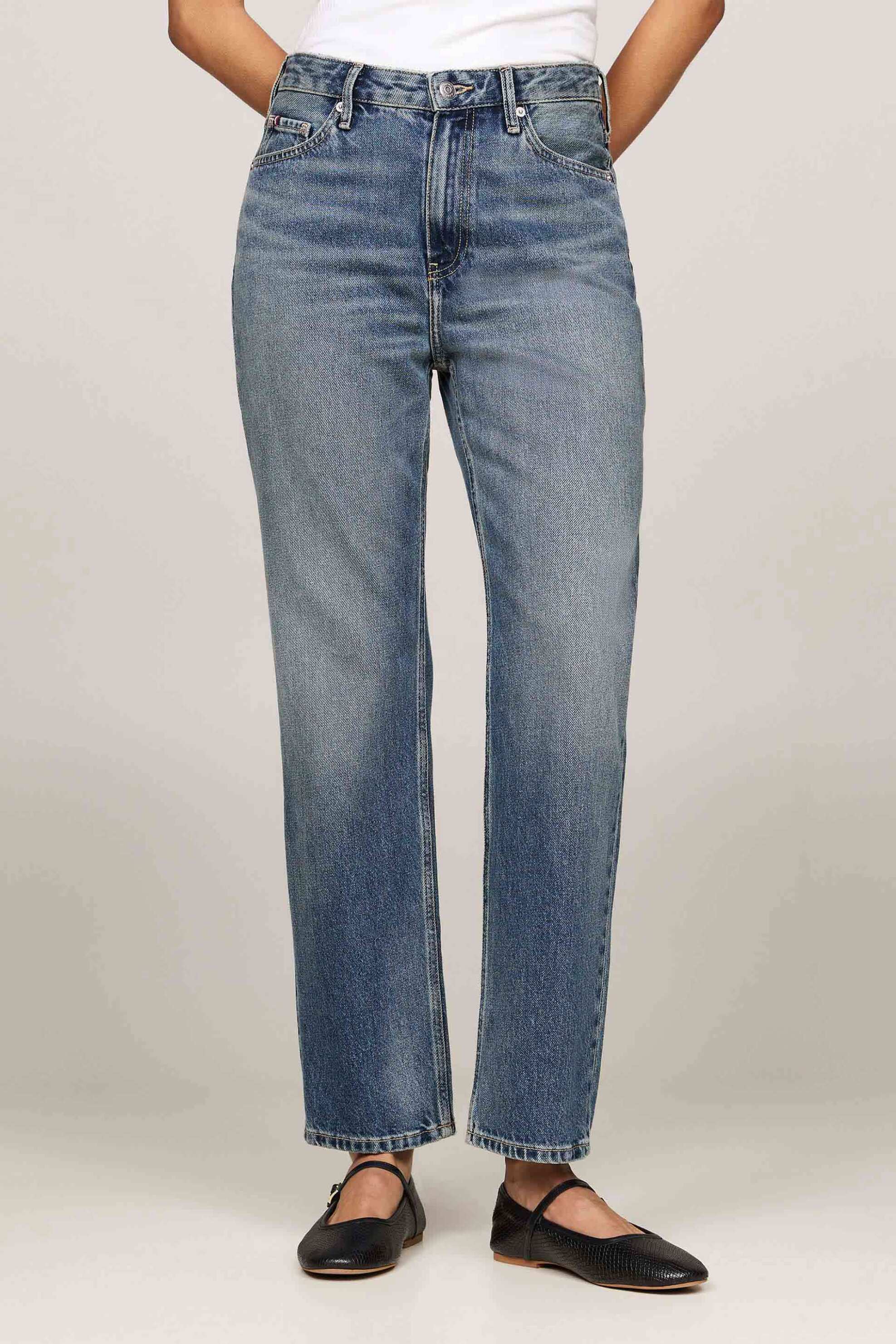 TOMMY HILFIGER Tommy Hilfiger γυναικείο ψηλόμεσο τζιν σε ίσια γραμμή - WW0WW42805 Denim Blue