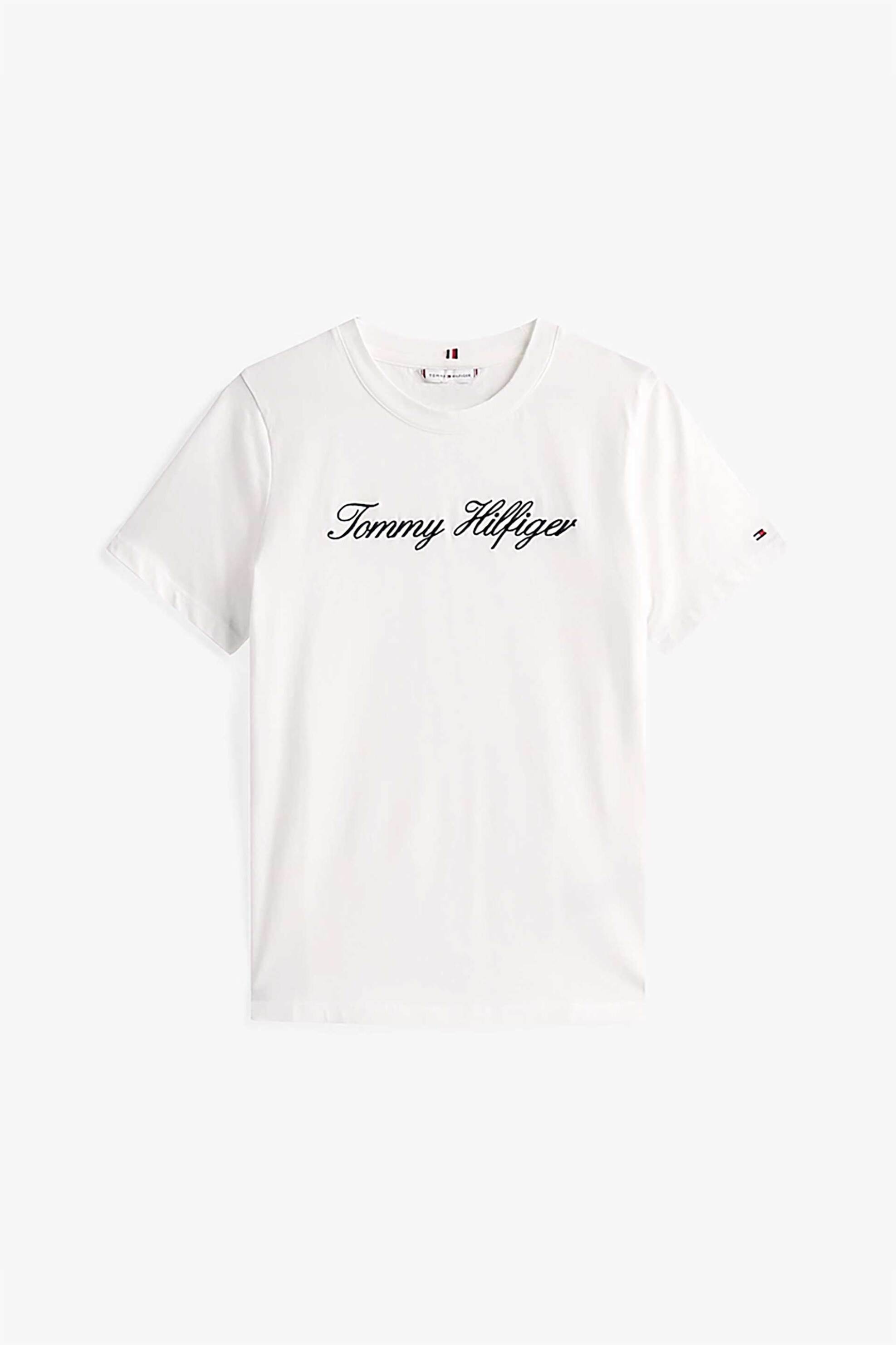 Tommy Hilfiger Γυναικείο T-Shirt με Λογότυπο - Ww0Ww43459 Εκρού