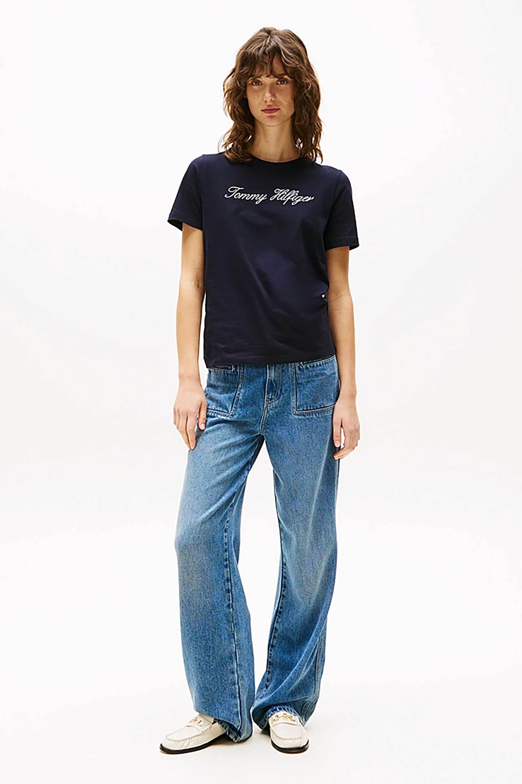 TOMMY HILFIGER Tommy Hilfiger γυναικείο T-Shirt με λογότυπο - WW0WW43459 Μπλε Σκούρο - 2