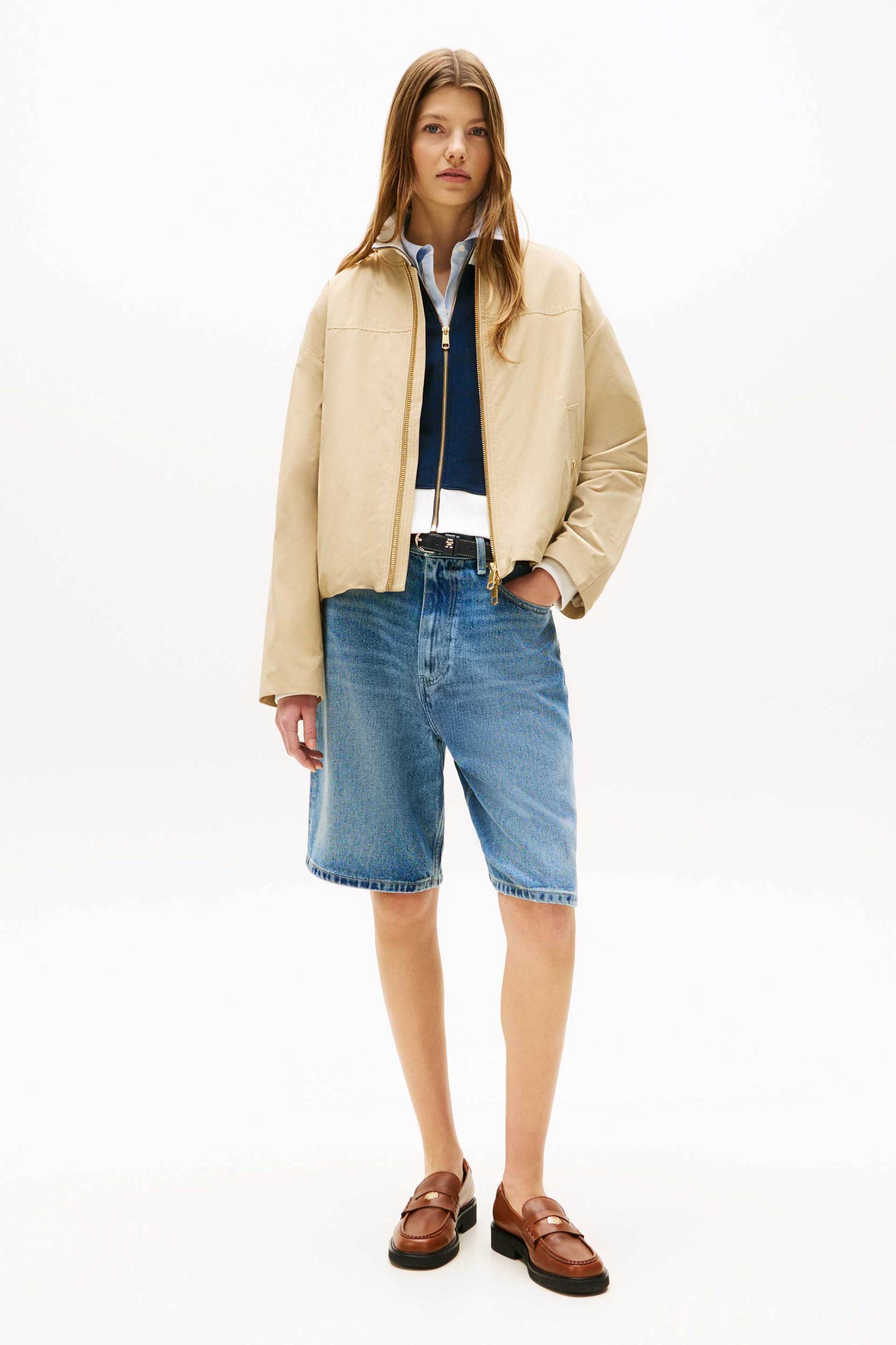 Tommy Hilfiger γυναικείο αδιάβροχο bomber Reular Fit - WW0WW45619 Εκρού φωτογραφία