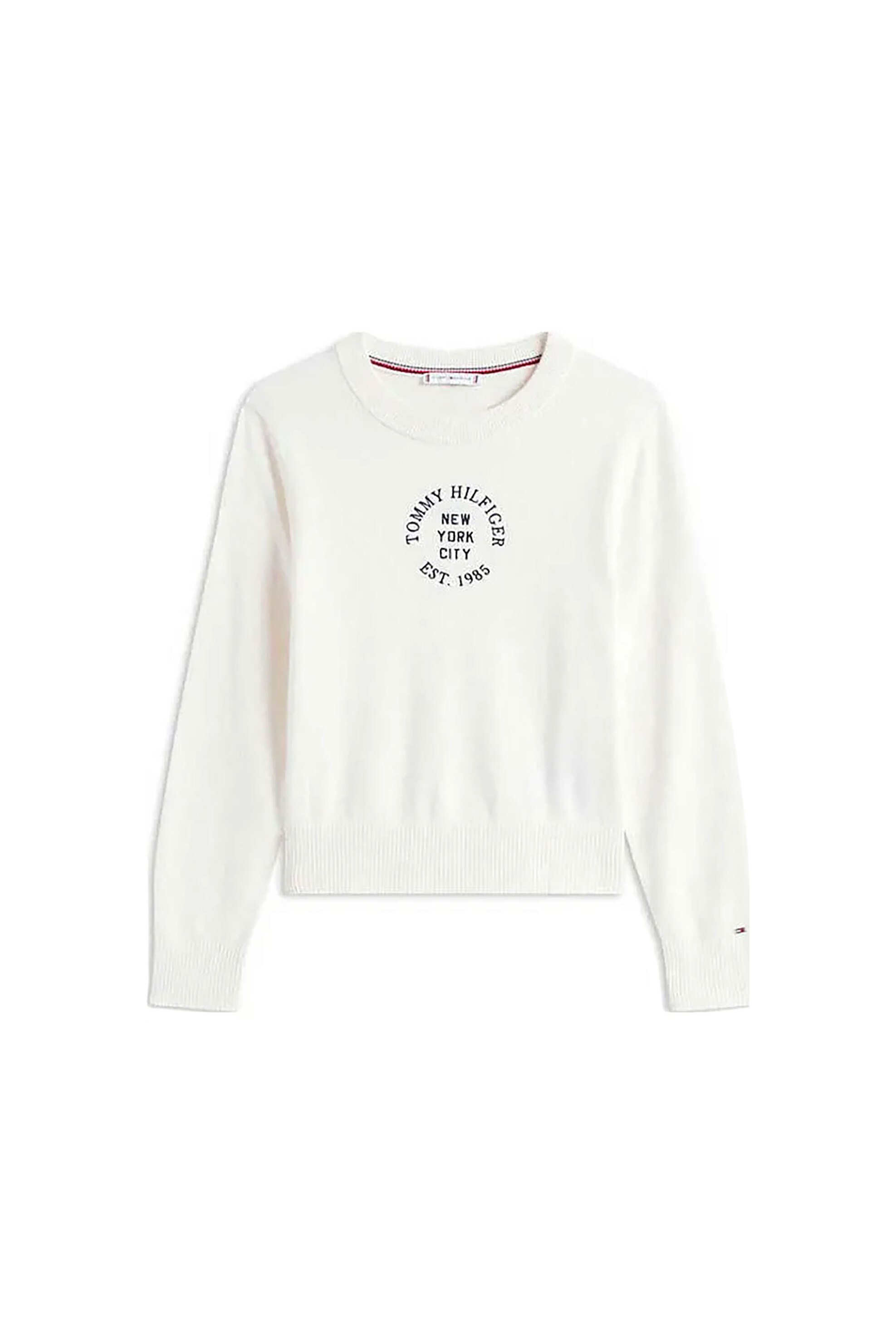 TOMMY HILFIGER Tommy Hilfiger γυναικεία μακρυμάνικη μπλούζα με logo print Regular Fit - WW0WW46267 Κρέμ