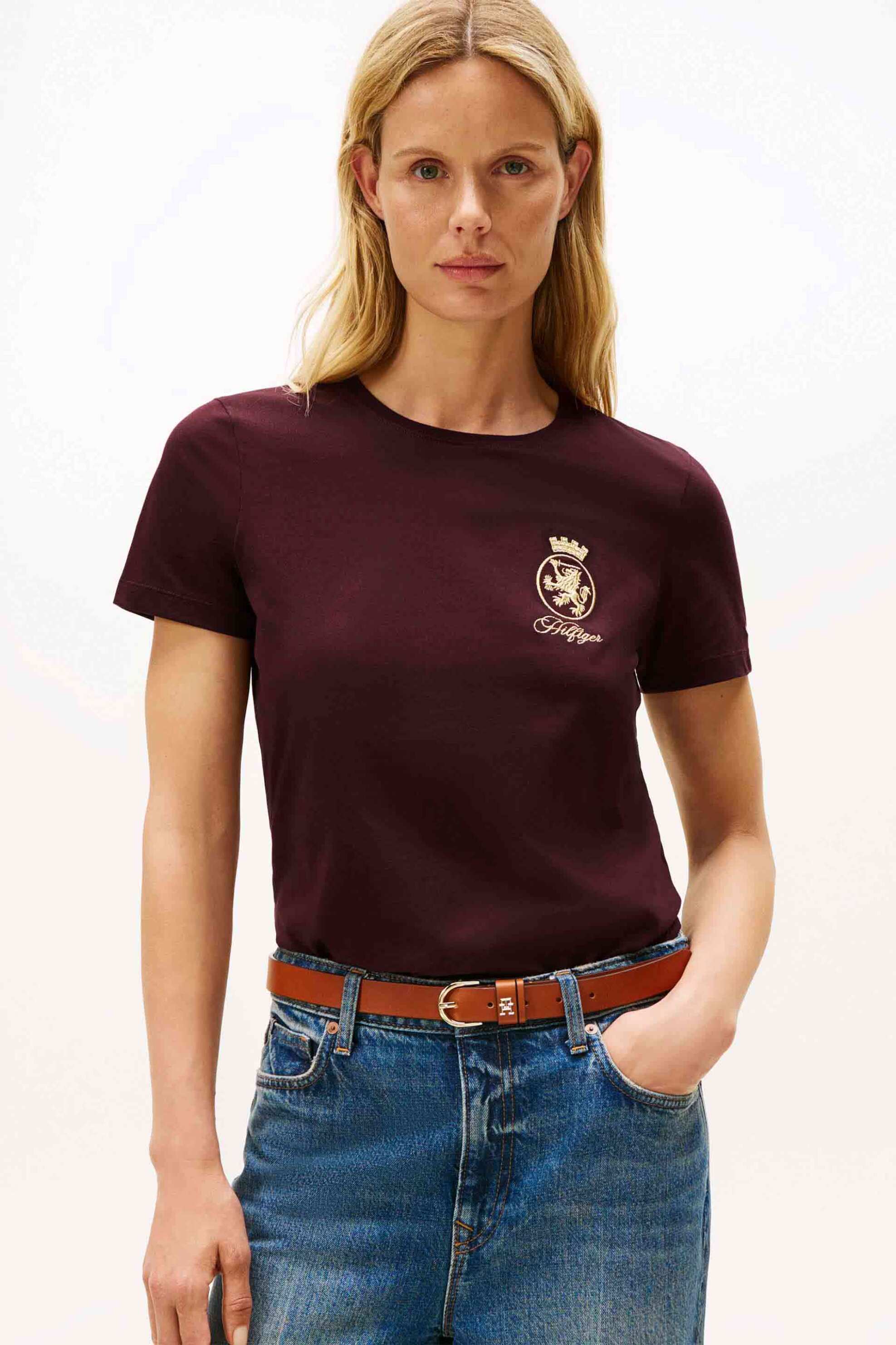 Γυναικεία t-shirts tommy hilfiger σε μπορντο