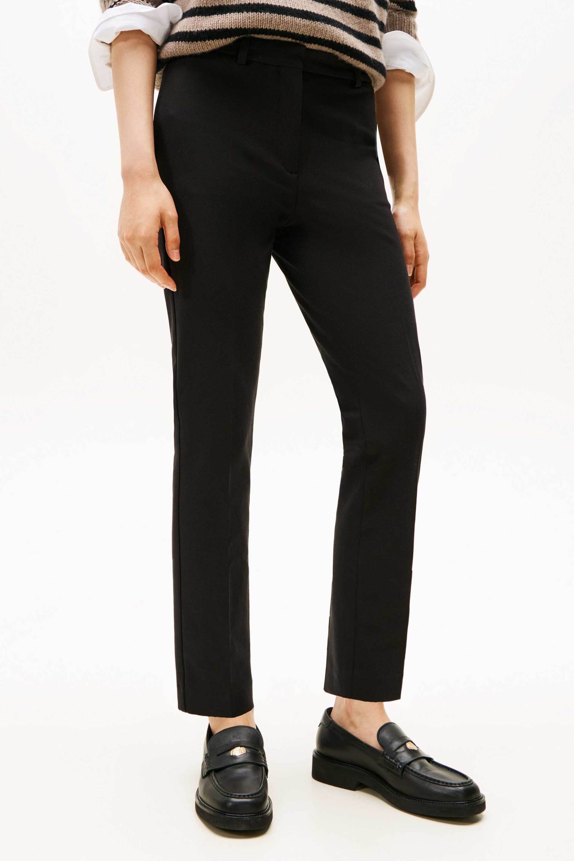 Tommy Hilfiger γυναικείο παντελόνι μονόχρωμο Slim Fit - WW0WW48350 Μαύρο φωτογραφία
