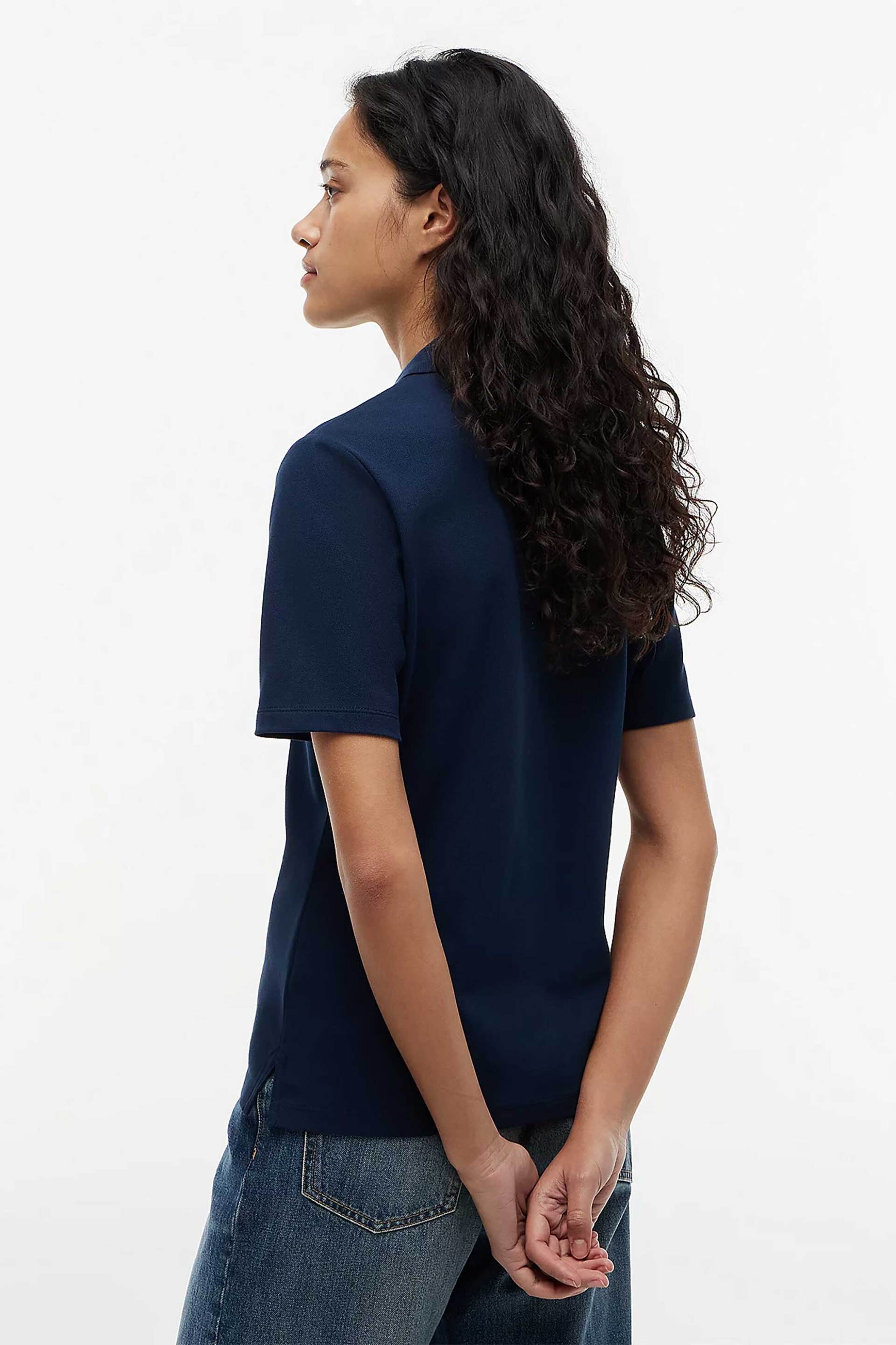 Tommy Hilfiger γυναικεία μπλούζα πόλο πικέ με κεντημένο logo flag Regular Fit - WW0WW43224 Μπλε Σκούρο φωτογραφία