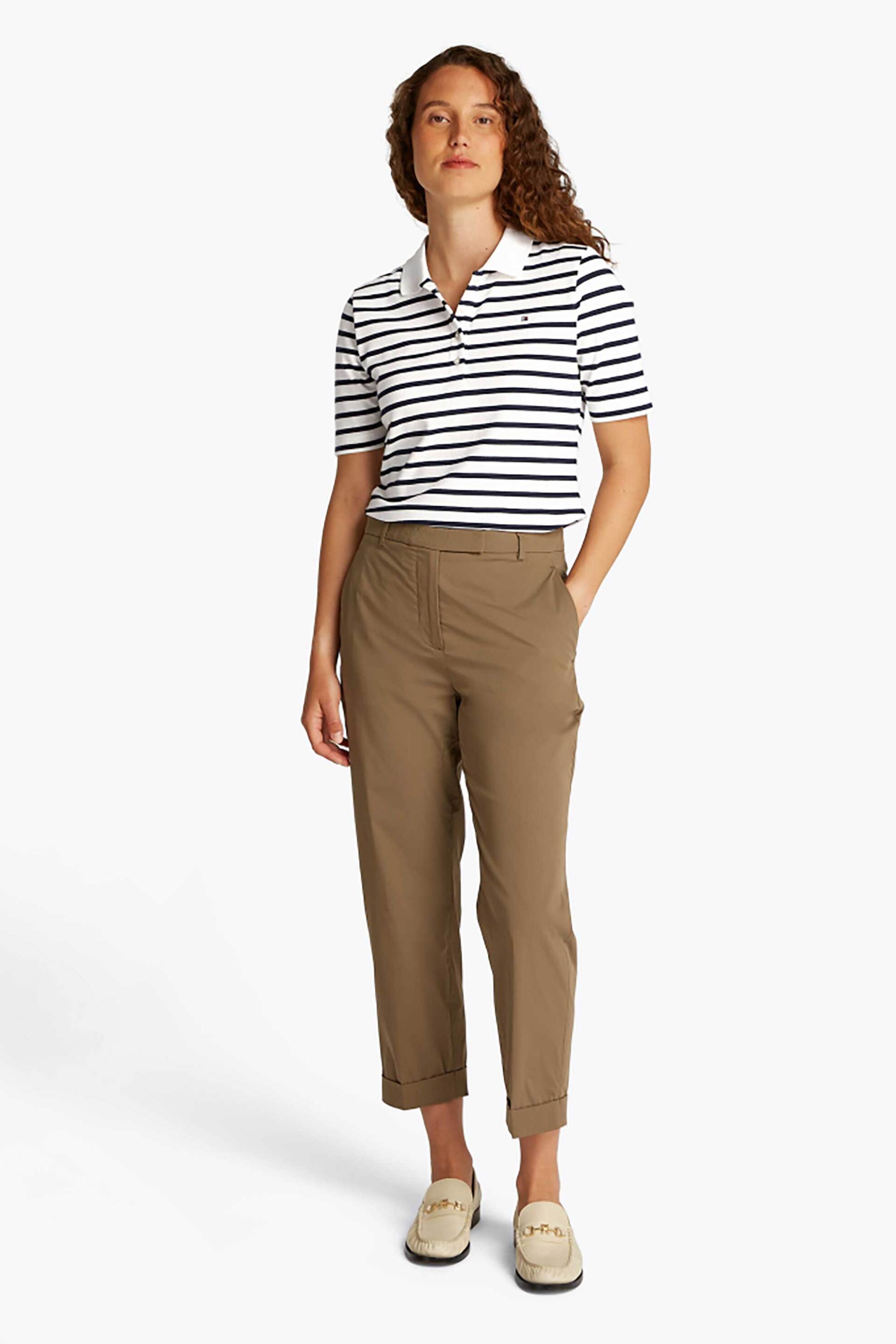TOMMY HILFIGER Tommy Hilfiger γυναικεία μπλούζα πόλο πικέ με κεντημένο logo flag Regular Fit - WW0WW43224 Εκρού - 2