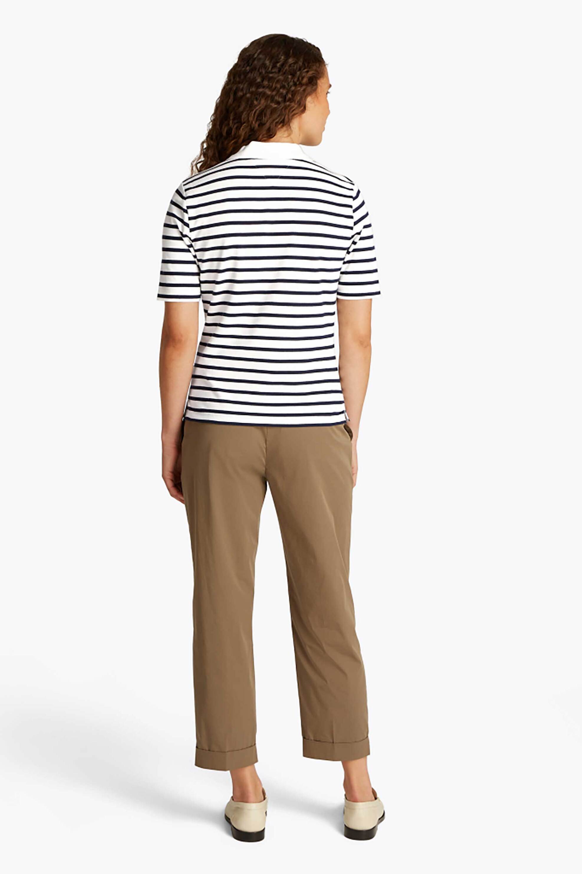 TOMMY HILFIGER Tommy Hilfiger γυναικεία μπλούζα πόλο πικέ με κεντημένο logo flag Regular Fit - WW0WW43224 Εκρού - 3