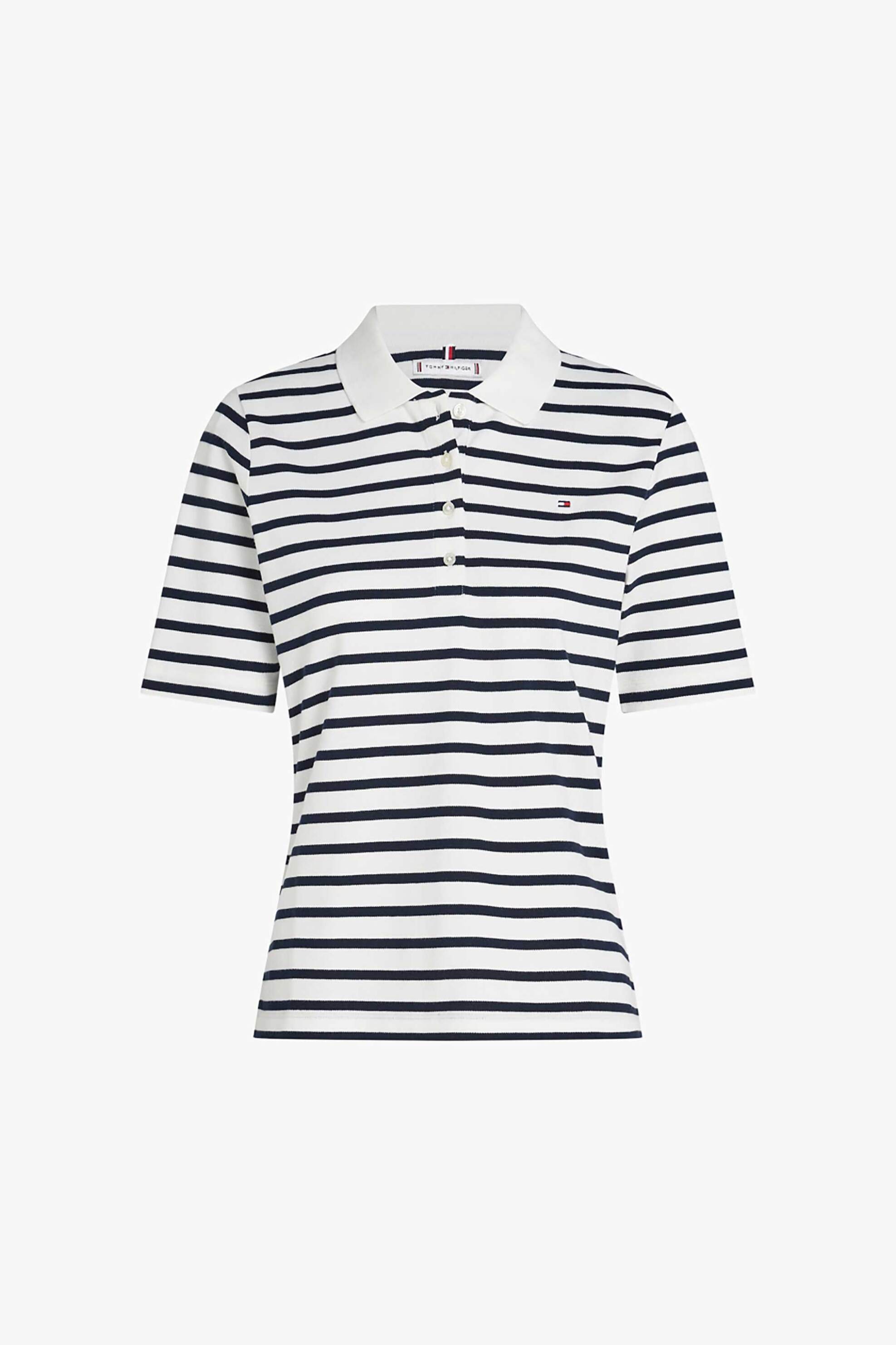 TOMMY HILFIGER Tommy Hilfiger γυναικεία μπλούζα πόλο πικέ με κεντημένο logo flag Regular Fit - WW0WW43224 Εκρού - 4