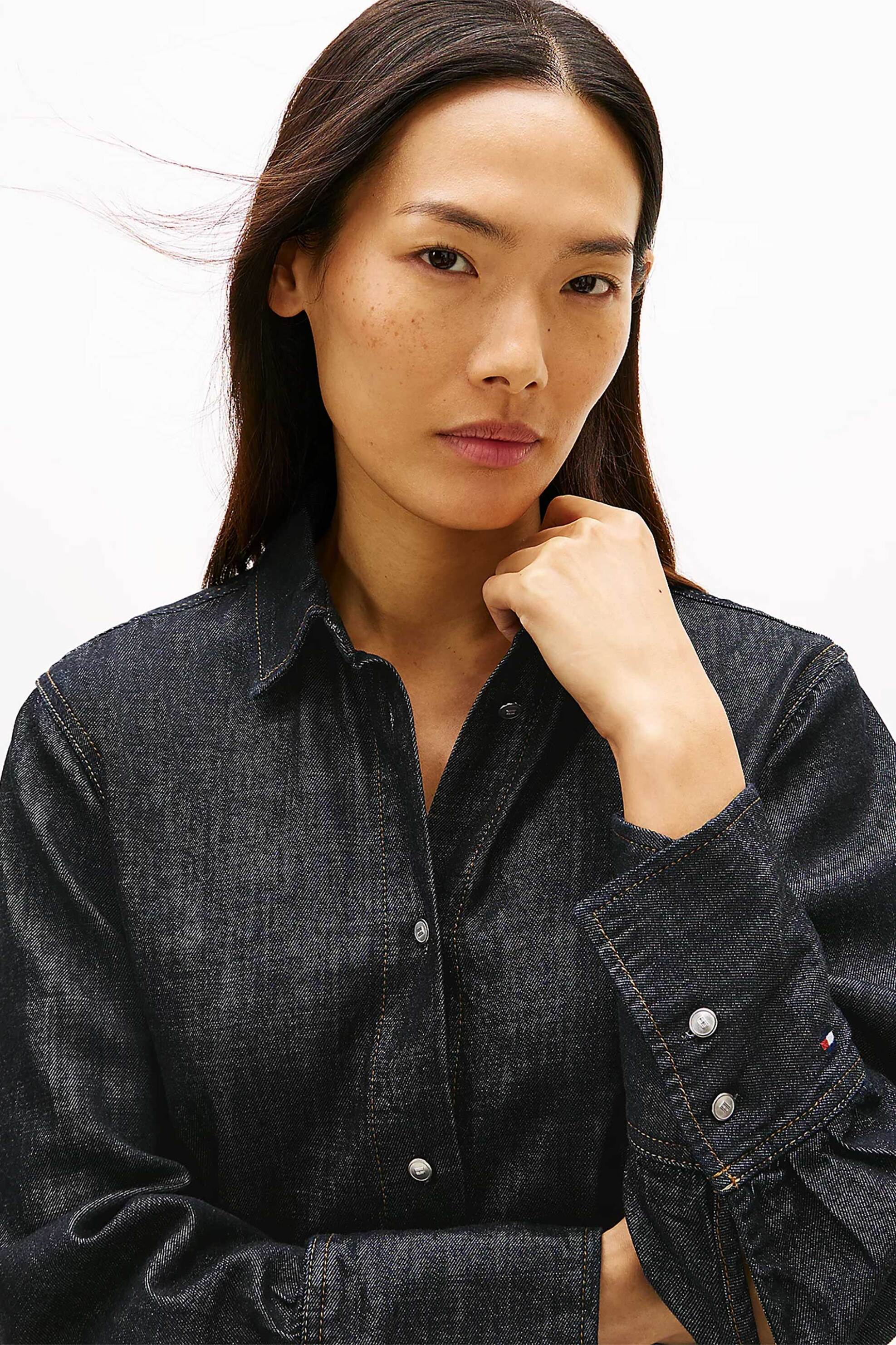 TOMMY HILFIGER Tommy Hilfiger γυναικείο denim πουκάμισο Relaxed Fit - WW0WW47782 Denim Blue Σκούρο - 2