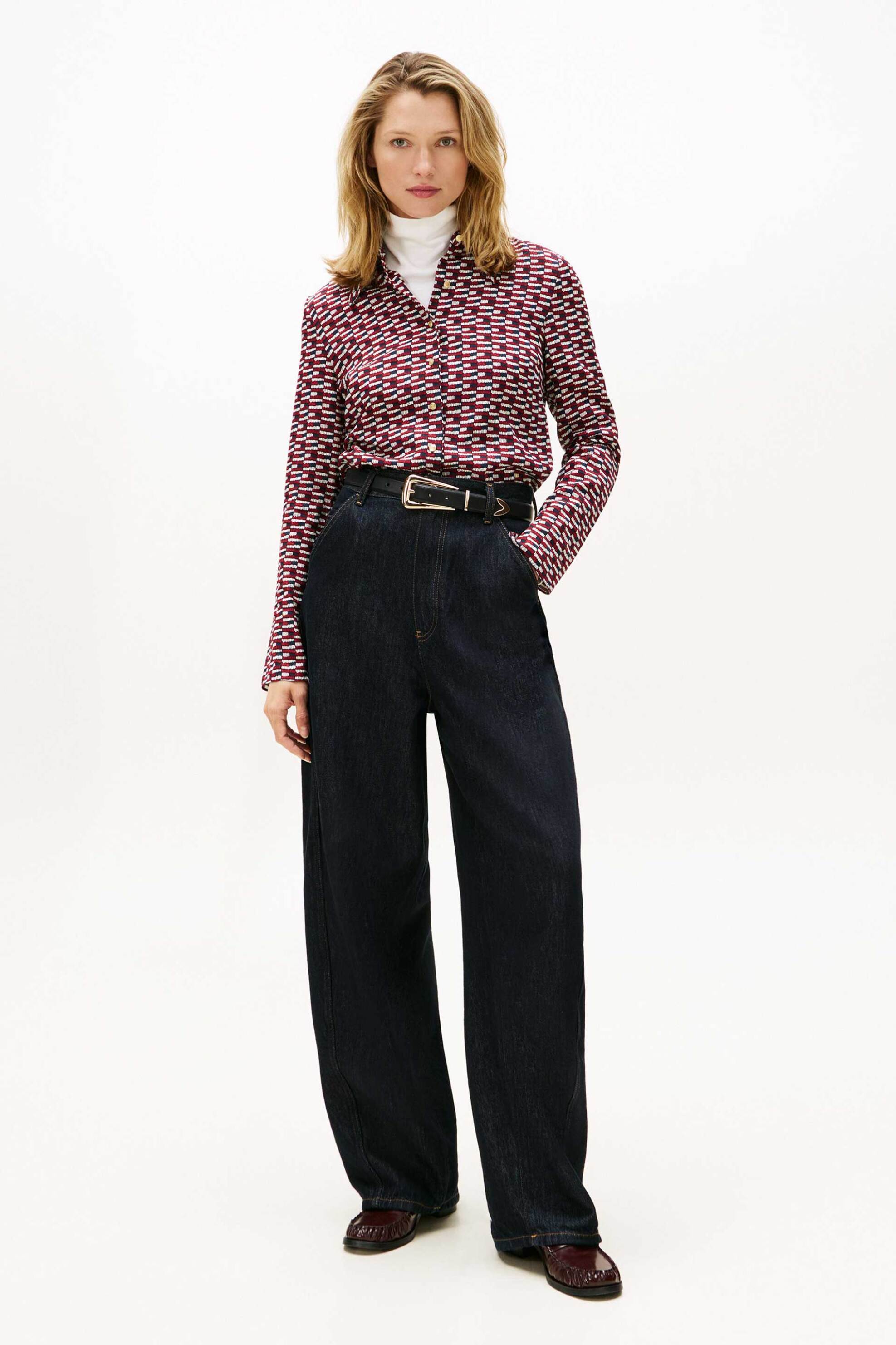 TOMMY HILFIGER Tommy Hilfiger γυναικείο πουκάμισο με all-over print Regular Fit - WW0WW47930 Μπορντό - 2