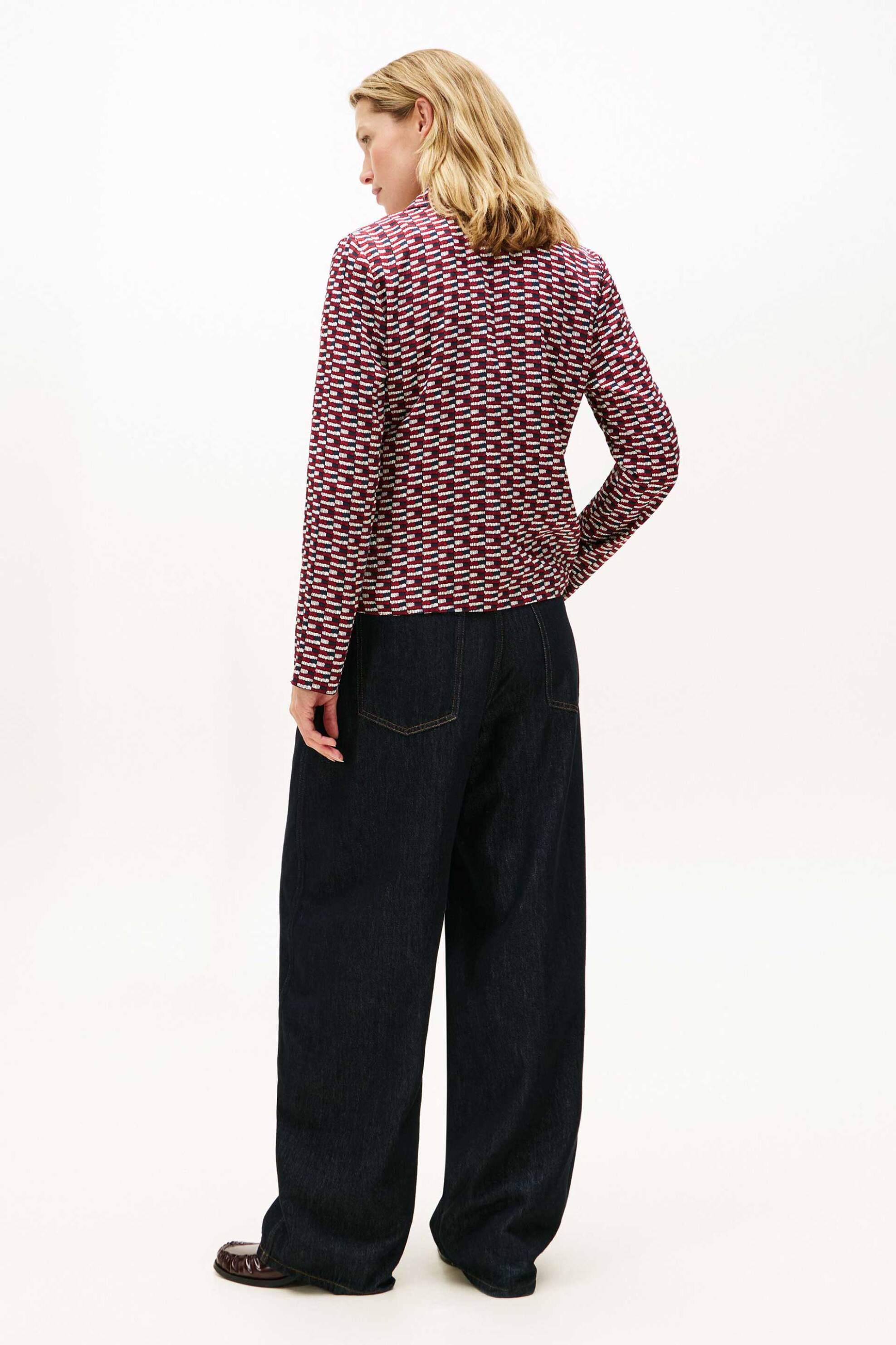 TOMMY HILFIGER Tommy Hilfiger γυναικείο πουκάμισο με all-over print Regular Fit - WW0WW47930 Μπορντό - 3