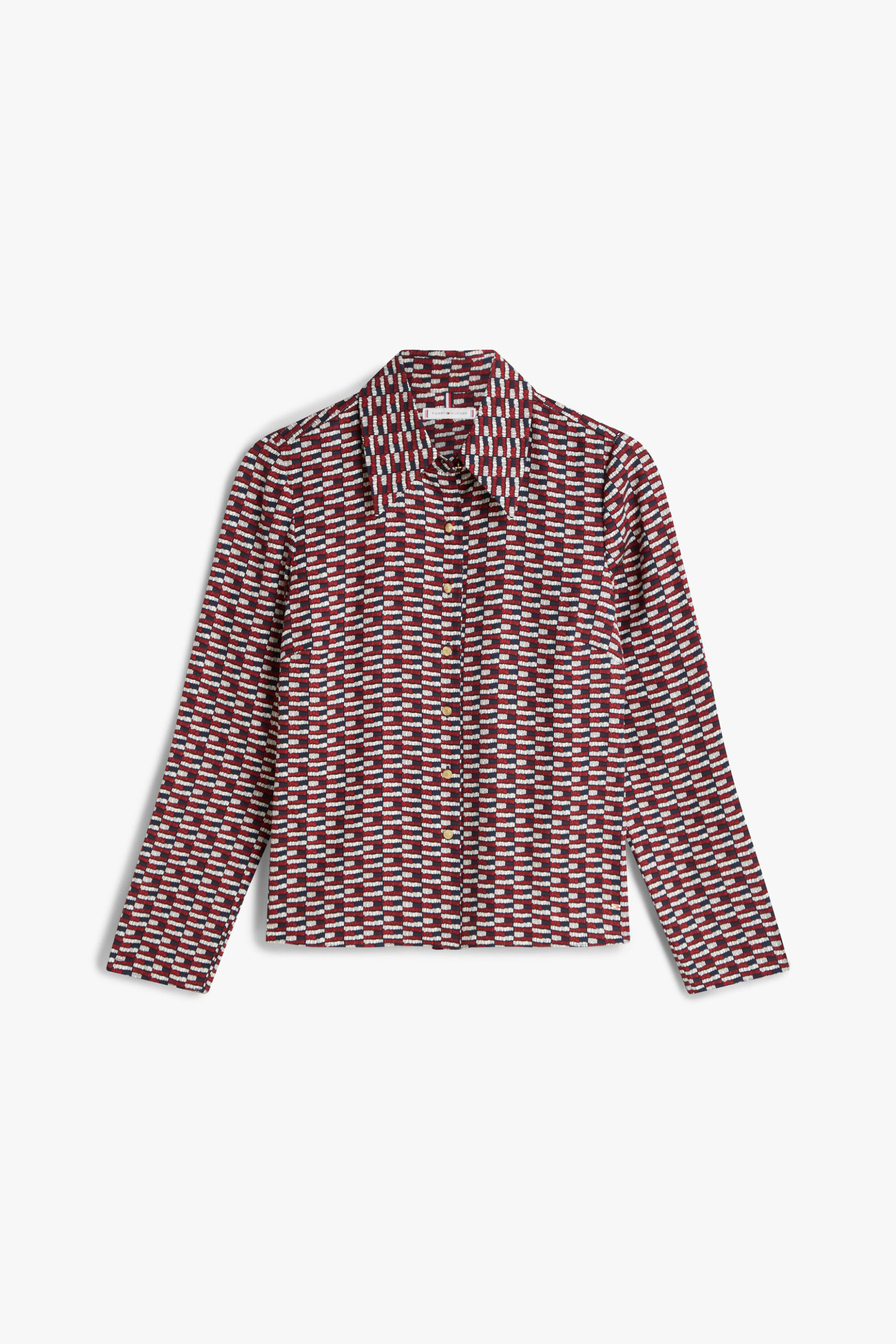 Tommy Hilfiger Γυναικείο Πουκάμισο με All-Over Print Regular Fit - Ww0Ww47930 Μπορντό