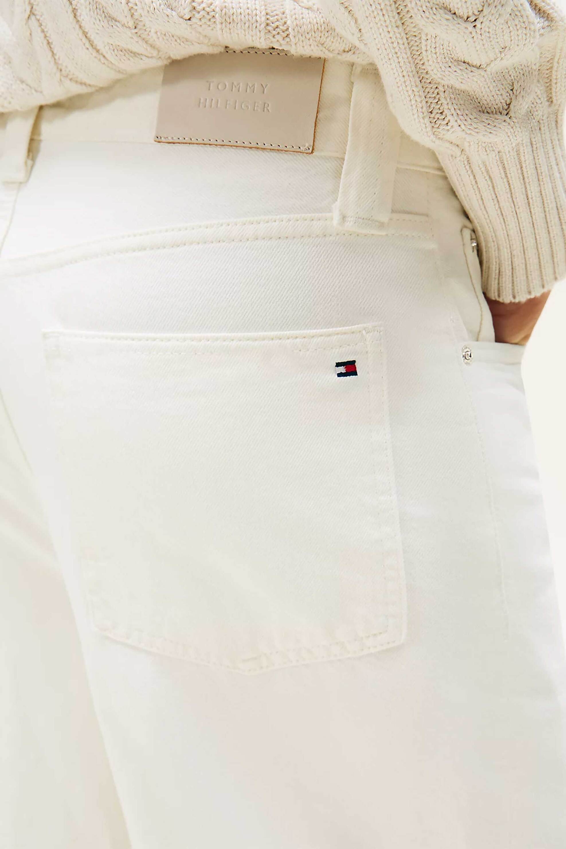Tommy Hilfiger Γυναικείο Τζιν Παντελόνι Πεντάτσεπο Tapered Barrel Fit - Ww0Ww49500 Εκρού
