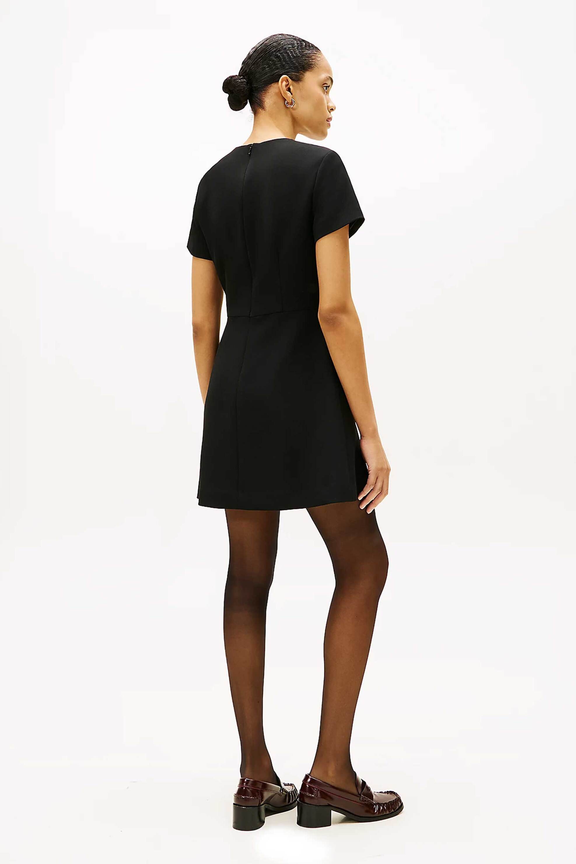 Tommy Hilfiger Γυναικείο Mini Φόρεμα Μονόχρωμο Regular Fit - Ww0Ww47970 Μαύρο