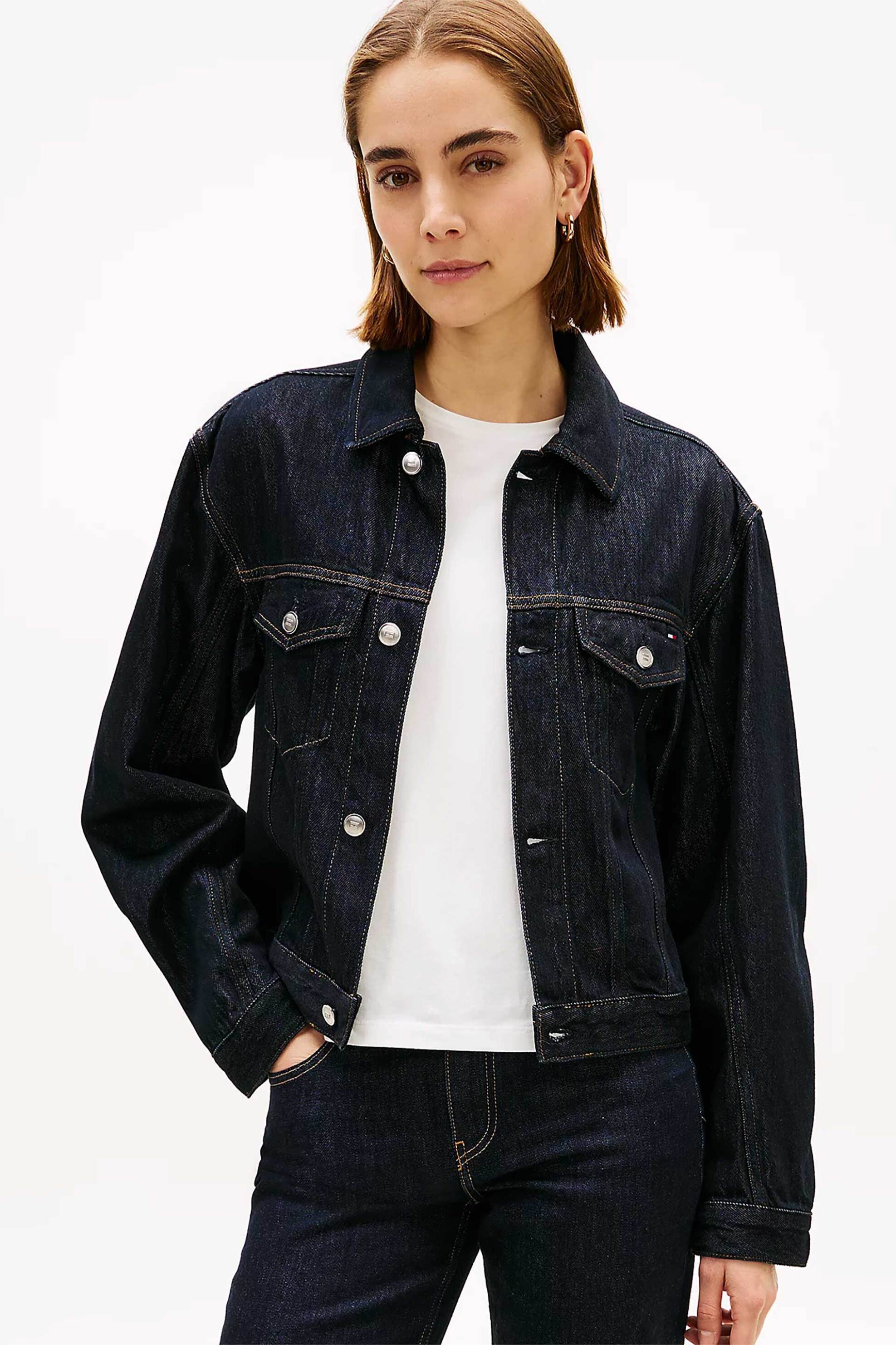 Tommy Hilfiger γυναικείο denim jacket Regular Fit - WW0WW49523 Denim Blue Σκούρο