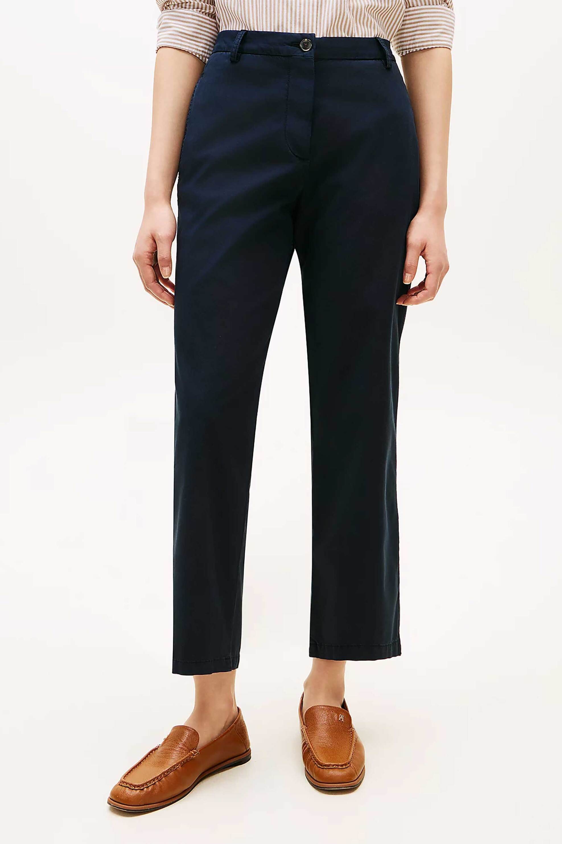 Tommy Hilfiger γυναικείο παντελόνι chino Slim Straight Fit - WW0WW49647 Μπλε Σκούρο φωτογραφία