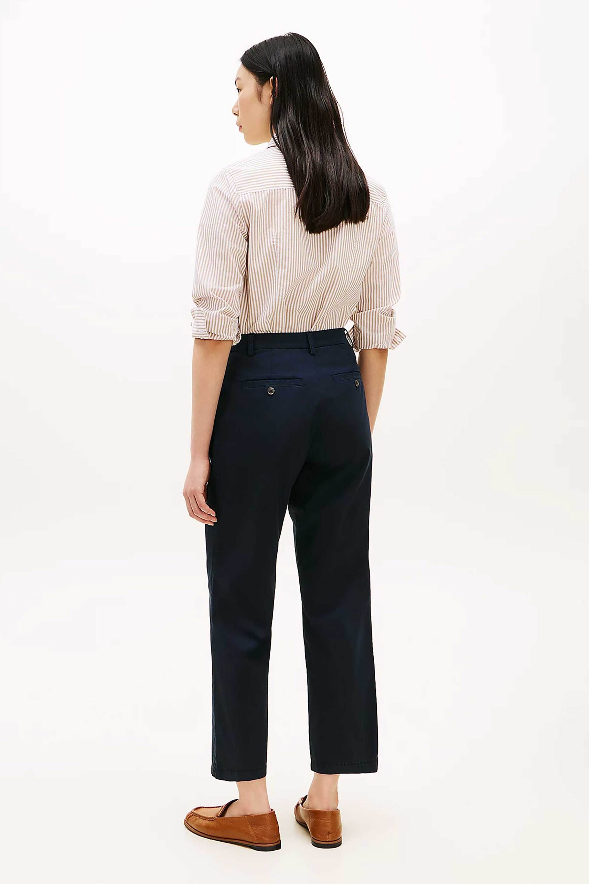 Tommy Hilfiger γυναικείο παντελόνι chino Slim Straight Fit - WW0WW49647 Μπλε Σκούρο φωτογραφία