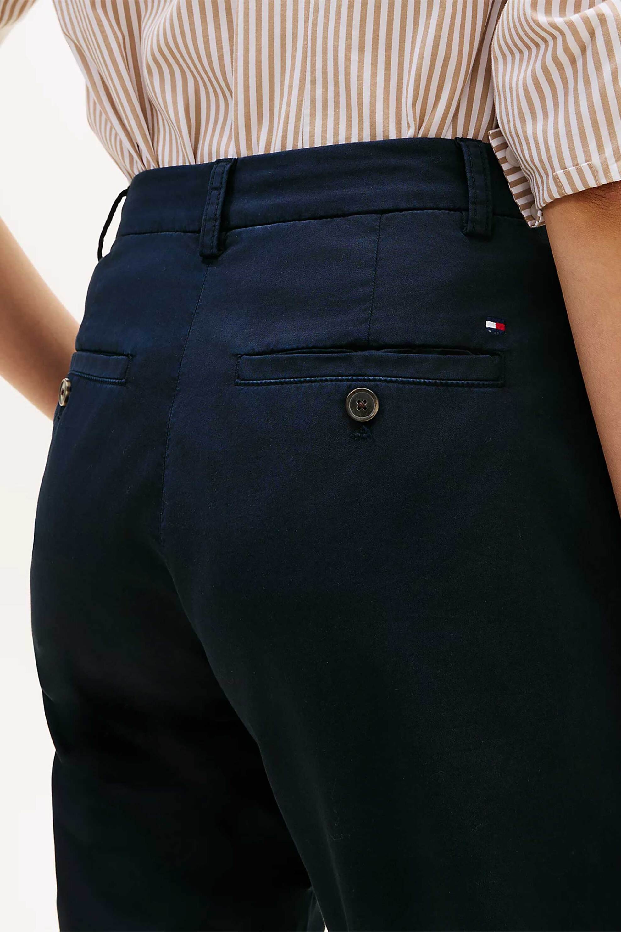 Tommy Hilfiger Γυναικείο Παντελόνι Chino Slim Straight Fit - Ww0Ww49647 Μπλε Σκούρο