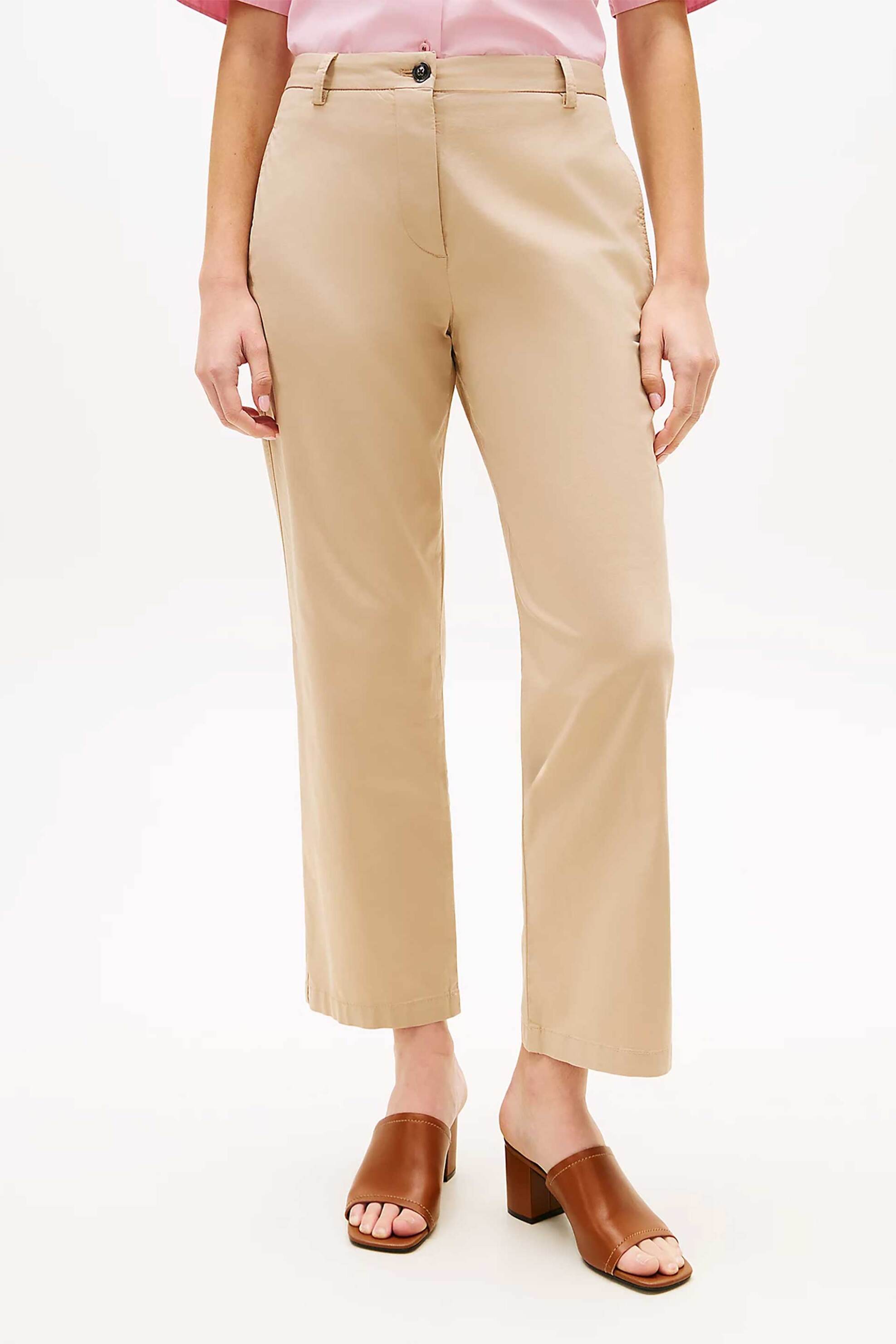 Tommy Hilfiger γυναικείο παντελόνι chino Slim Straight Fit - WW0WW49647 Μπεζ φωτογραφία