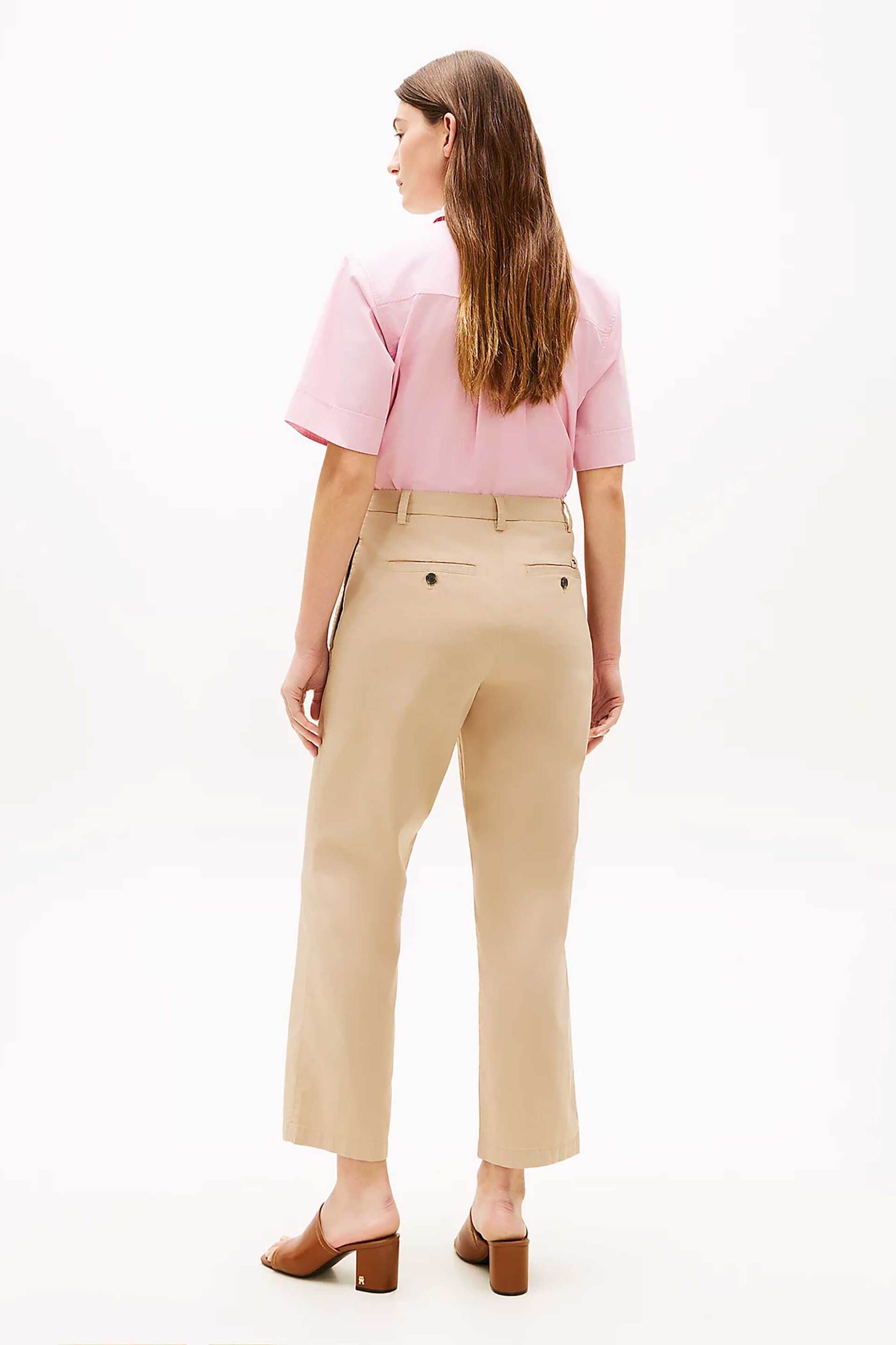 Tommy Hilfiger γυναικείο παντελόνι chino Slim Straight Fit - WW0WW49647 Μπεζ φωτογραφία