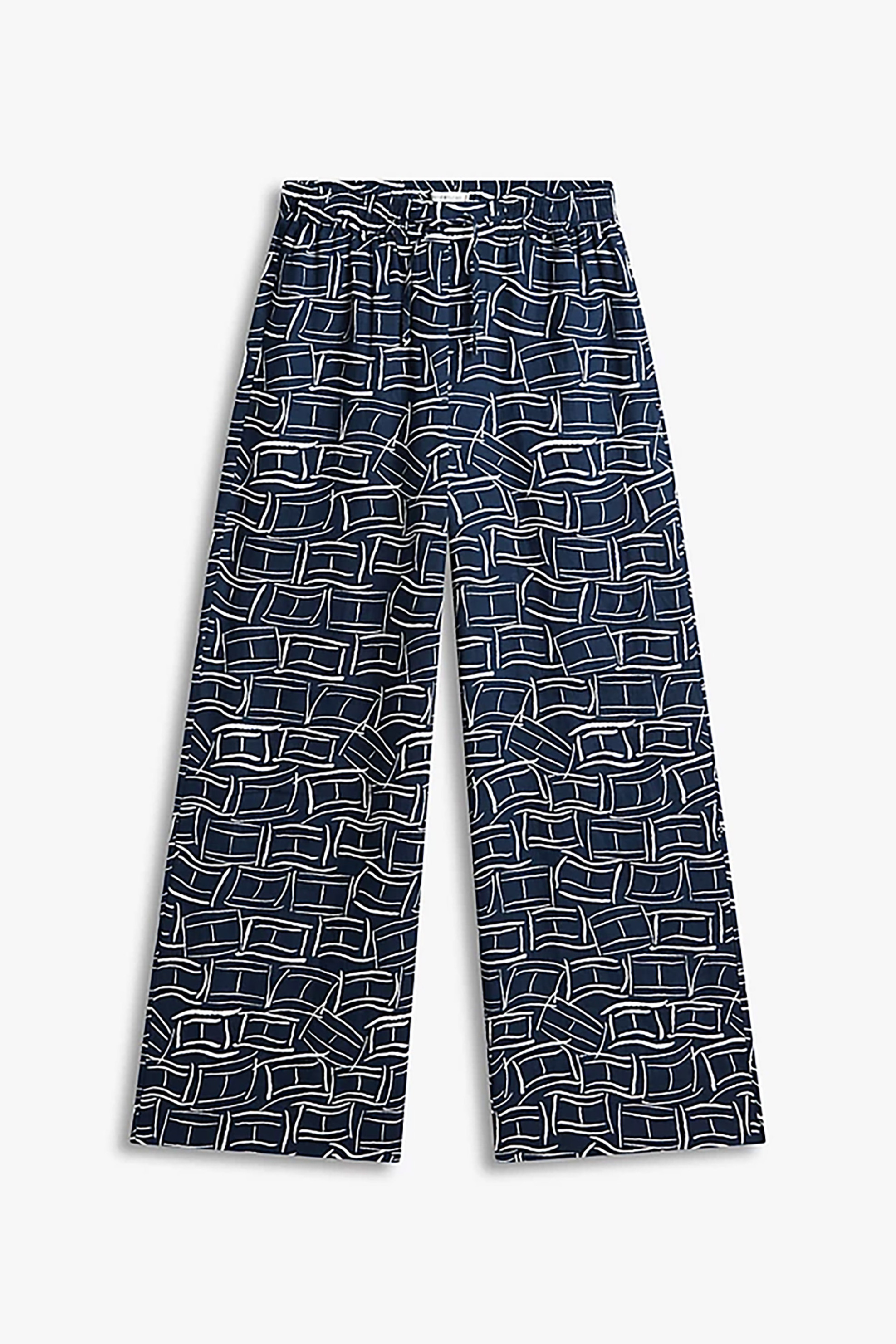 Tommy Hilfiger Γυναικείο Ψηλόμεσο Παντελόνι Wide Leg - Ww0Ww48970 Σκούρο Μπλε