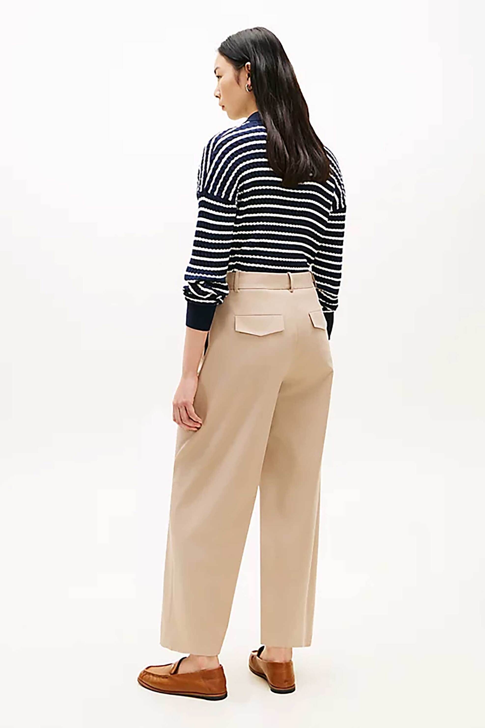 TOMMY HILFIGER Tommy Hilfiger γυναικείο ψηλόμεσο παντελόνι Barrel Fit - WW0WW48993 Μπεζ - 3