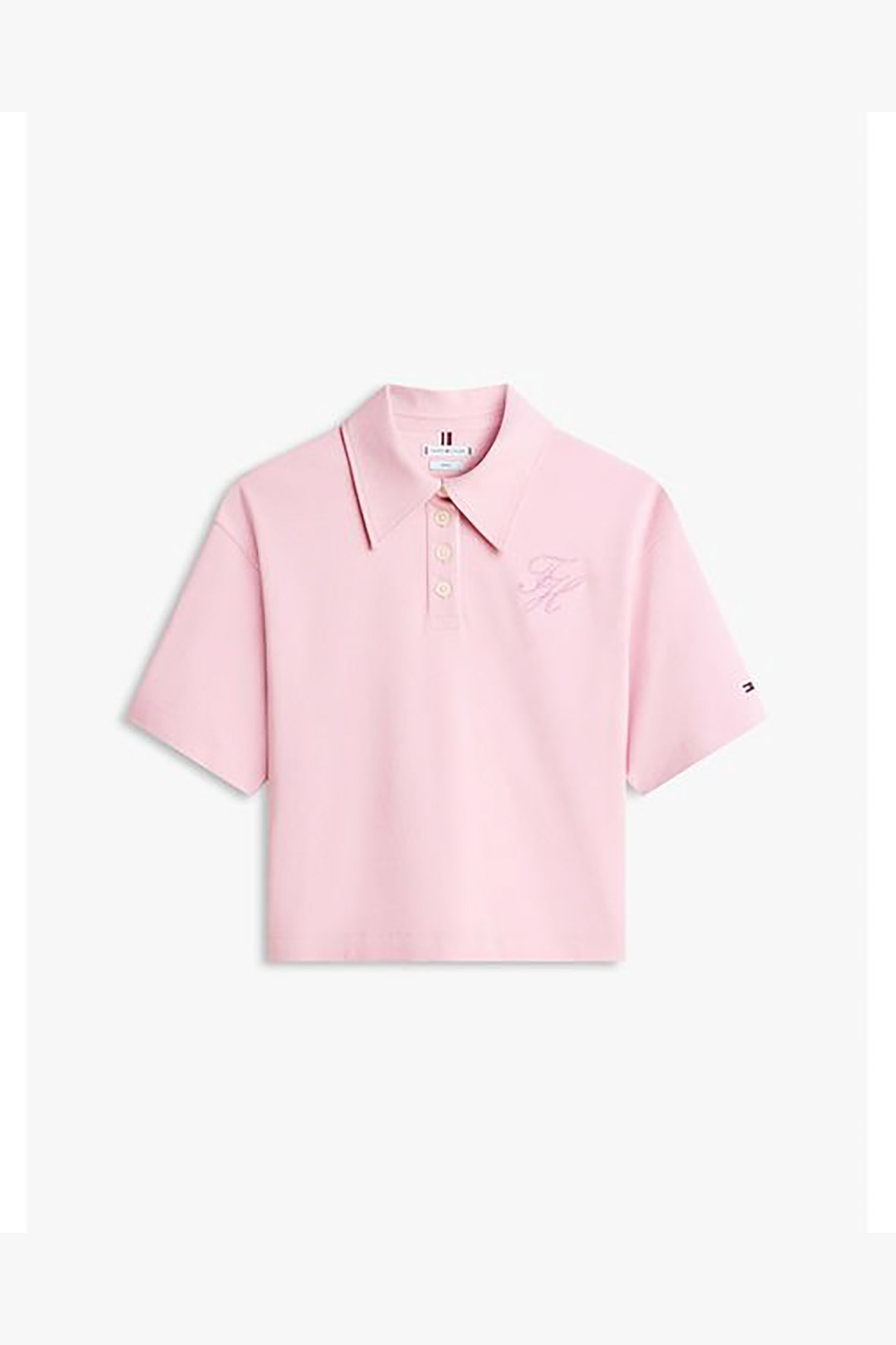 Tommy Hilfiger Γυναικεία Μπλούζα Πόλο με Κεντημένο Logo Regular Fit - Ww0Ww49784 Ροζ