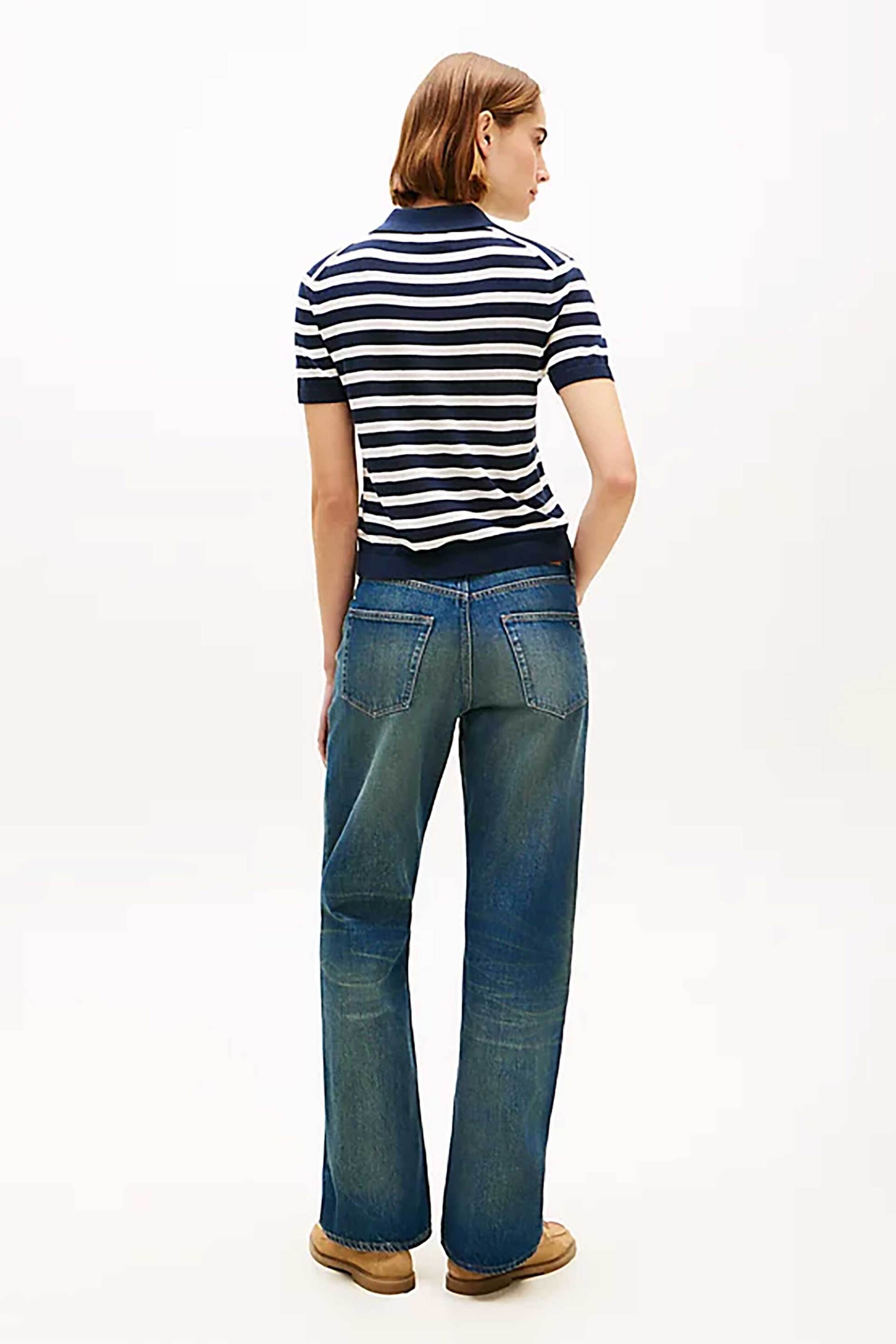TOMMY HILFIGER Tommy Hilfiger γυναικεία μπλούζα πόλο με κεντημένο logo Regular Fit - WW0WW48503 Μπλε Σκούρο - 3
