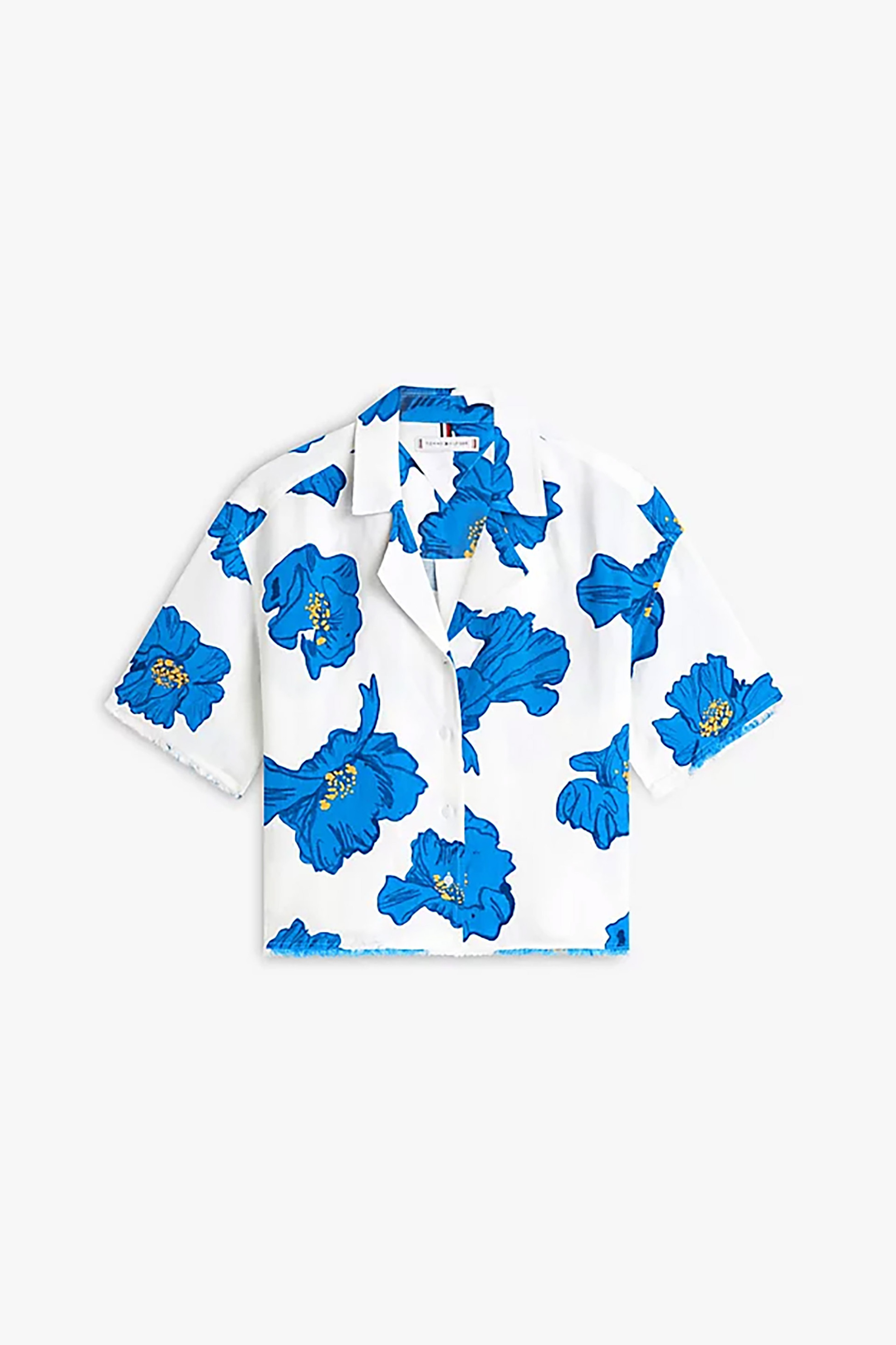 Tommy Hilfiger Γυναικείο Πουκάμισο με Κεντημένο Floral Σχέδιο Relaxed Fit - Ww0Ww48924 Λευκό Μπλε
