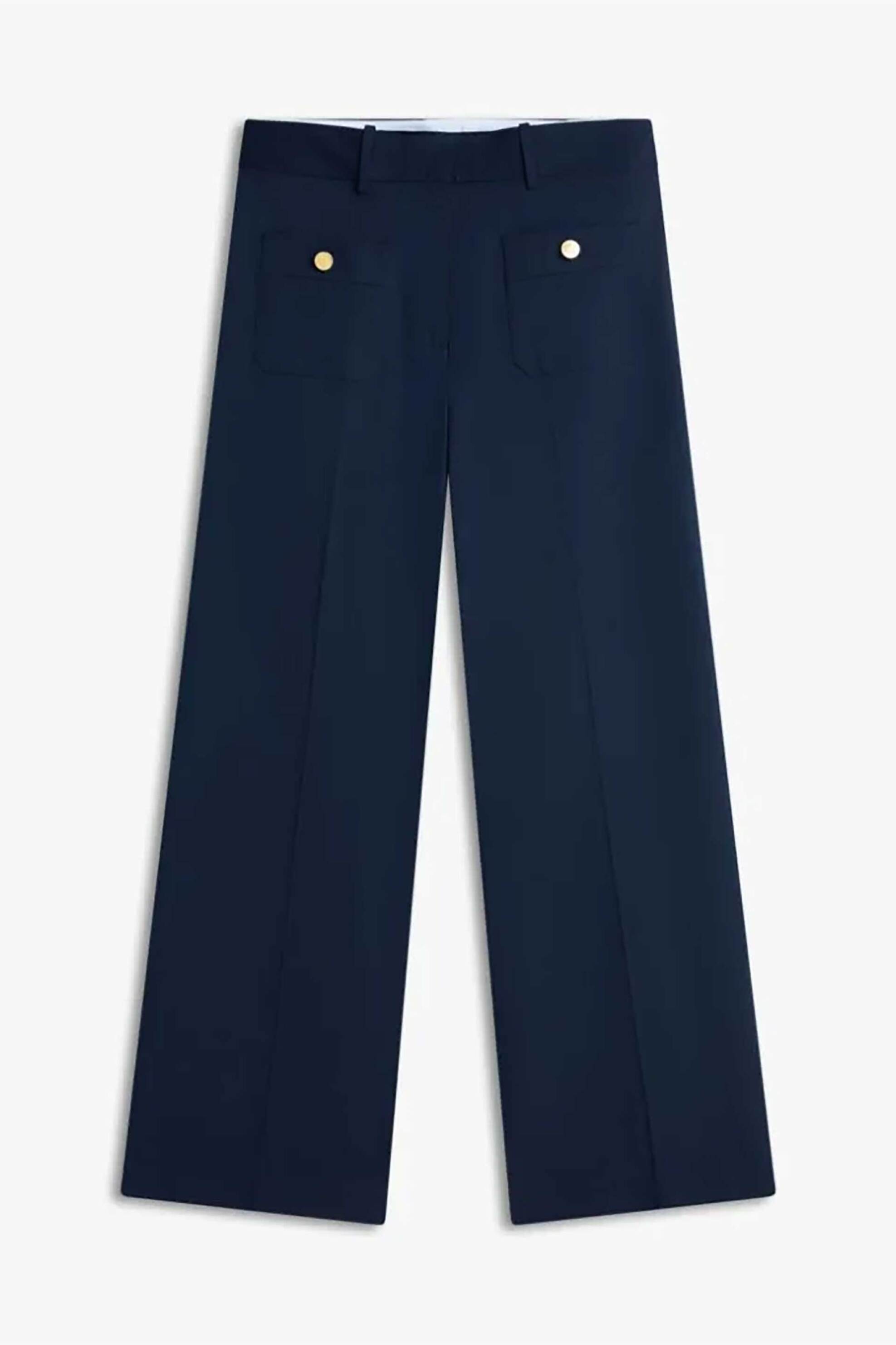 TOMMY HILFIGER Tommy Hilfiger γυναικείο παντελόνι με μεταλλικά κουμπιά - WW0WW49002 Μπλε Σκούρο - 4