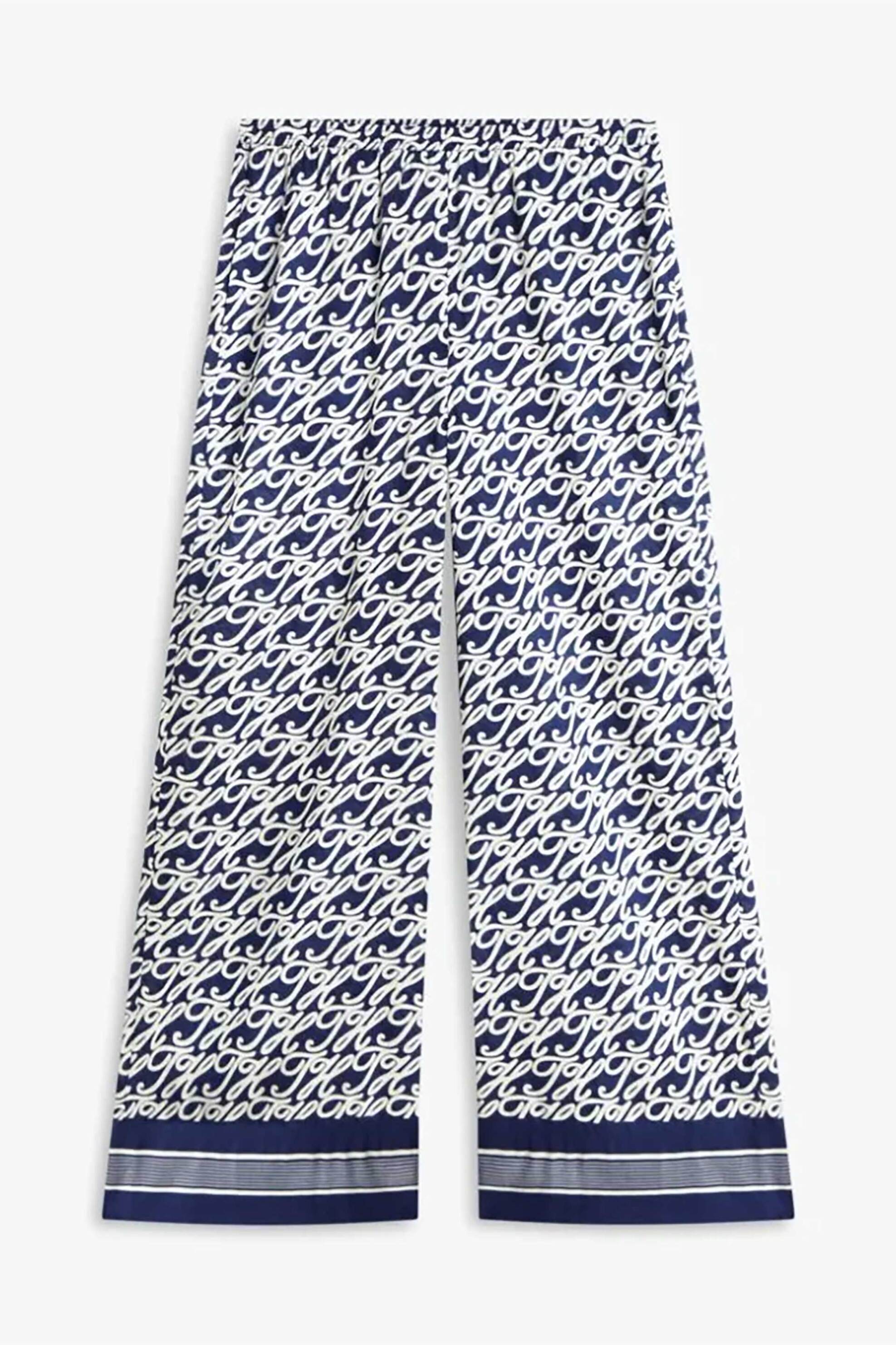 TOMMY HILFIGER Tommy Hilfiger γυναικείο μεταξωτό ψηλόμεσο παντελόνι Wide Leg - WW0WW49560 Μπλε - 4