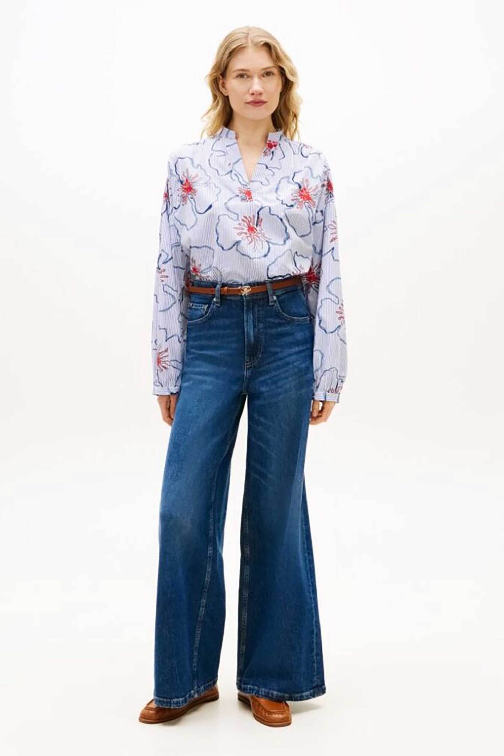 TOMMY HILFIGER Tommy Hilfiger γυναικεία μπλούζα με floral σχέδιο Regular Fit - WW0WW49644 Γαλάζιο - 2