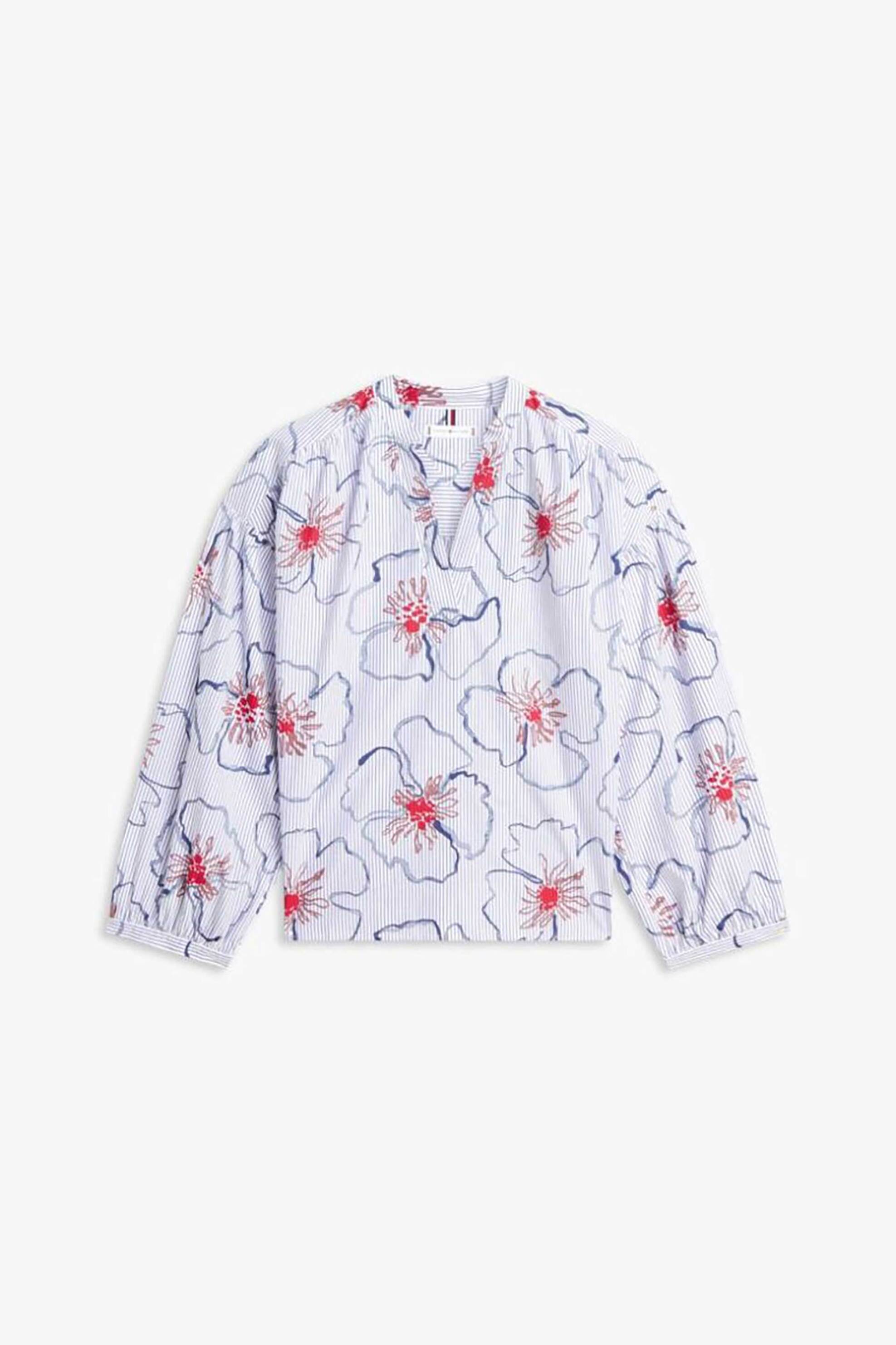 TOMMY HILFIGER Tommy Hilfiger γυναικεία μπλούζα με floral σχέδιο Regular Fit - WW0WW49644 Γαλάζιο - 4