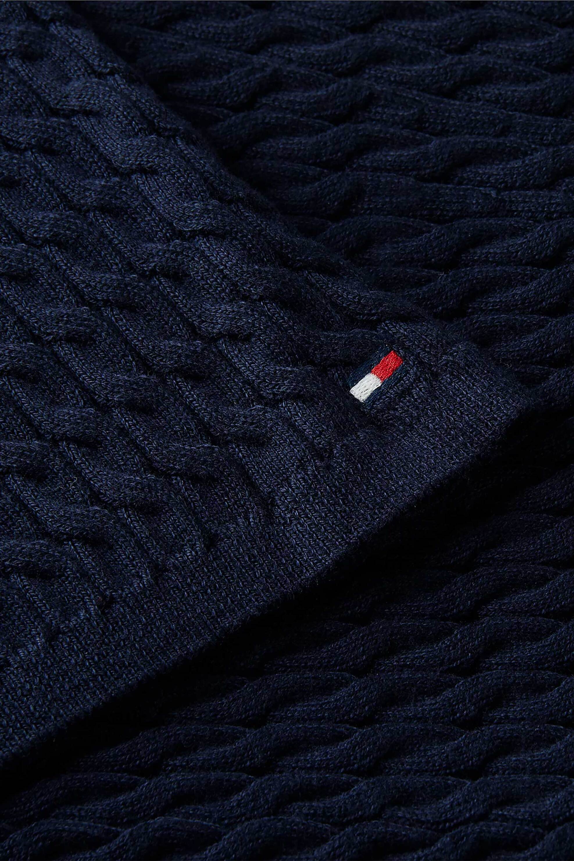 TOMMY HILFIGER Tommy Hilfiger γυναικείο midi φόρεμα πλεκτό με πόλο γιακά Relaxed Fit - WW0WW49614 Μπλε Σκούρο - 4