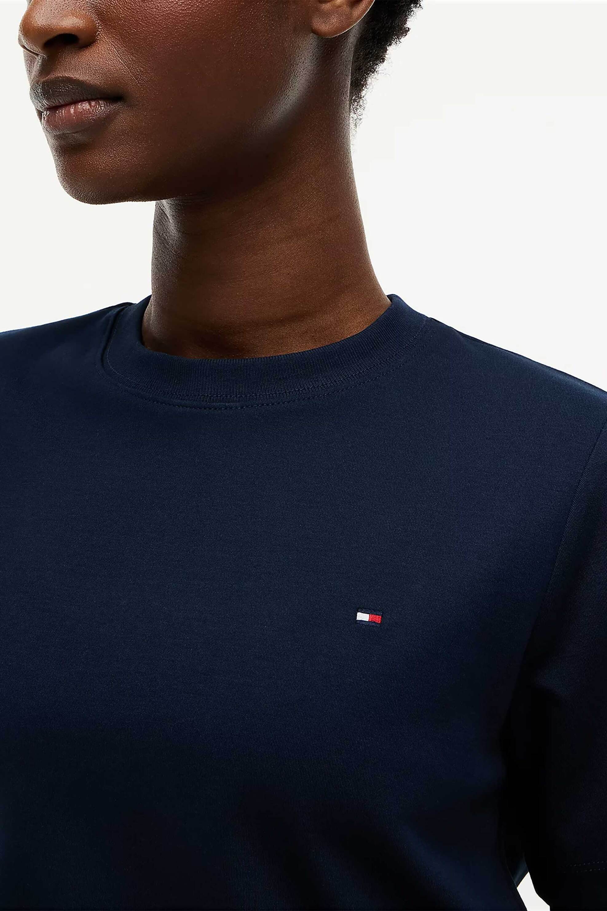 Tommy Hilfiger γυναικείο T-shirt με λογότυπο Boxy Fit - WW0WW49646 Μπλε Σκούρο