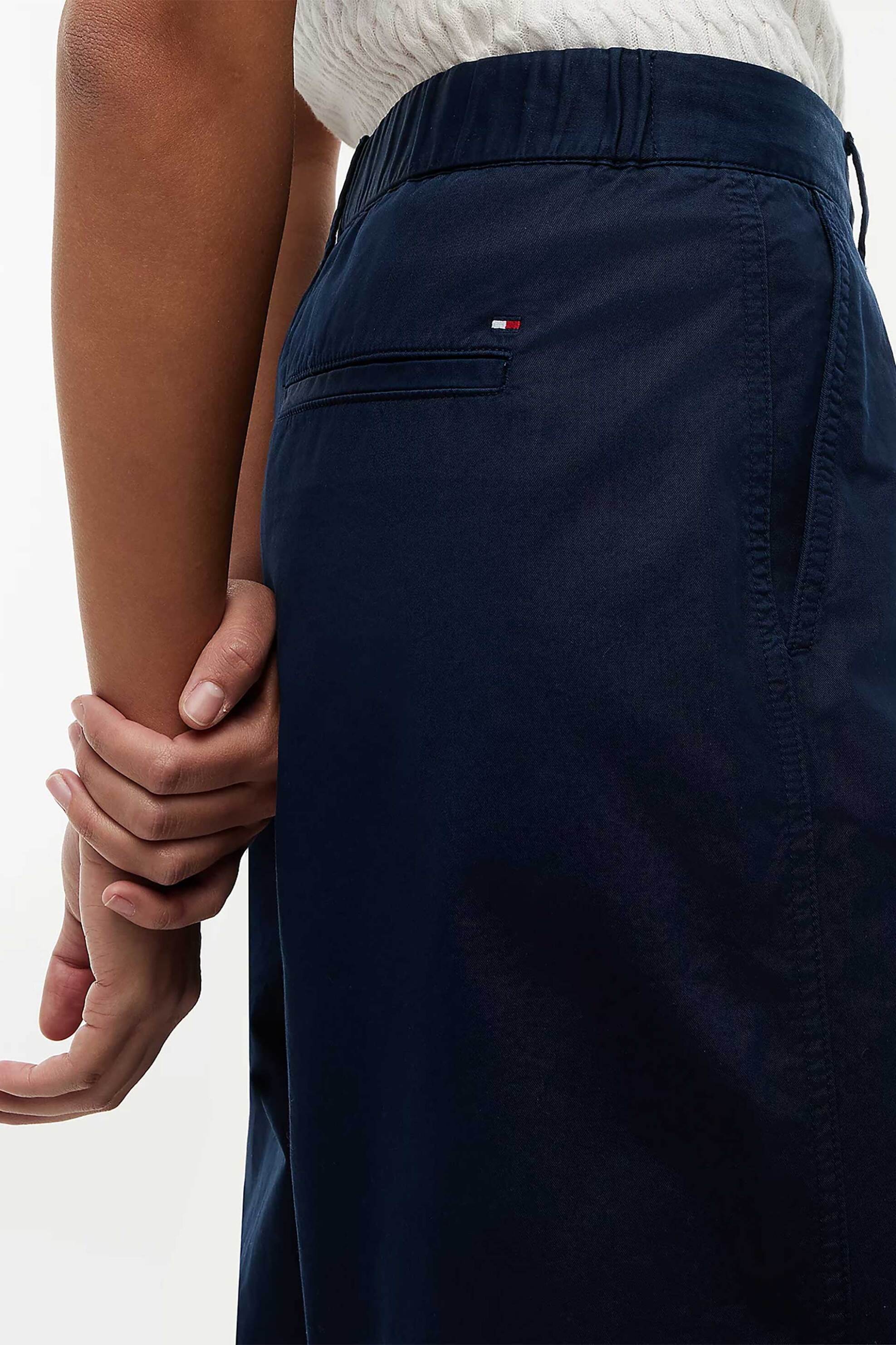 Tommy Hilfiger Γυναικείο Παντελόνι Chino Barrel Fit - Ww0Ww50089 Μπλε Σκούρο
