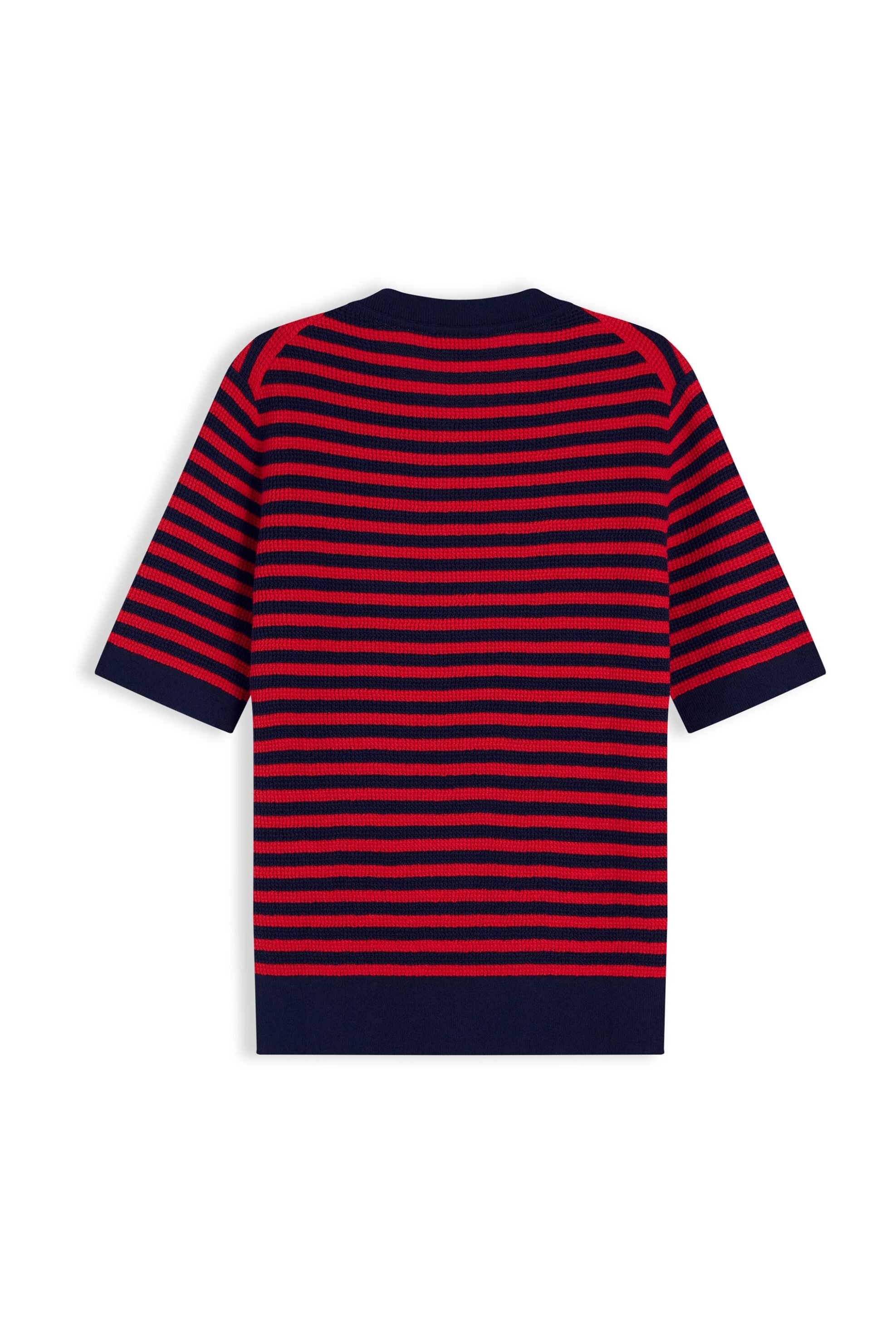 Tommy Hilfiger γυναικεία πλεκτή μπλούζα structured henley με ριγέ σχέδιο Regular Fit - WW0WW50085 Κόκκινο